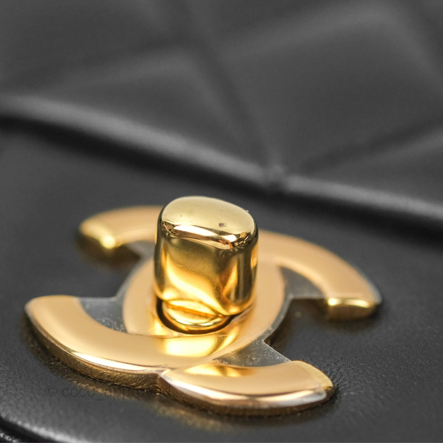 Chanel Classic M/L Medium Flap Quilted Black Lambskin Gold Hardware