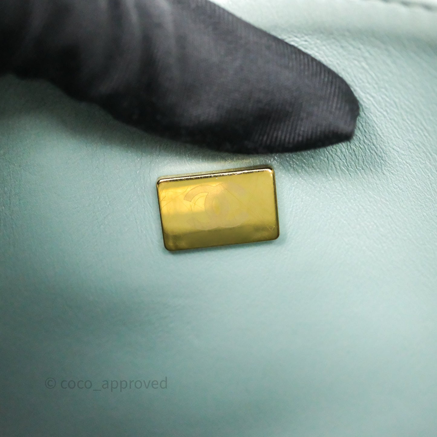 Chanel Small Quilted Classic Flap Tiffany Green Cavier Gold Hardware