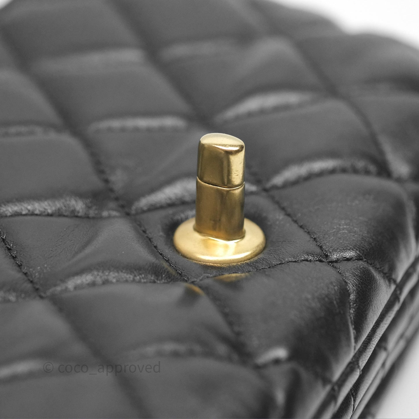 Chanel Small All Slide Adjustable Chain Flap Bag Black Lambskin Aged Gold Hardware 22K