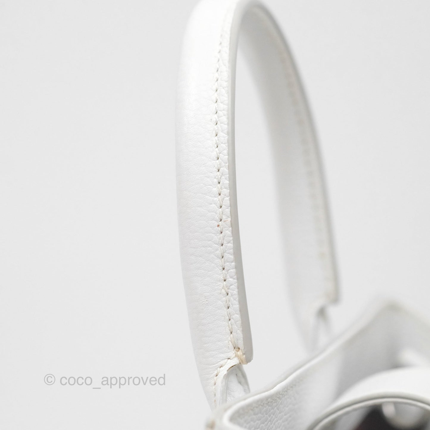 Chanel Mini Neo Executive Shopper Tote White Grained Calfskin Silver Hardware