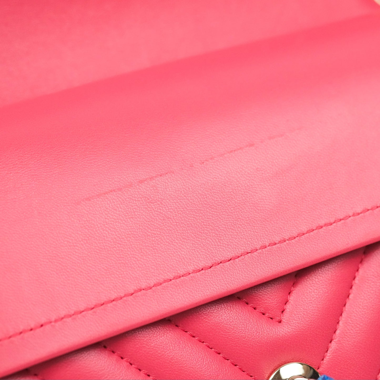 Chanel Medium Classic Flap Chevron Pink Lambskin Gold Hardware
