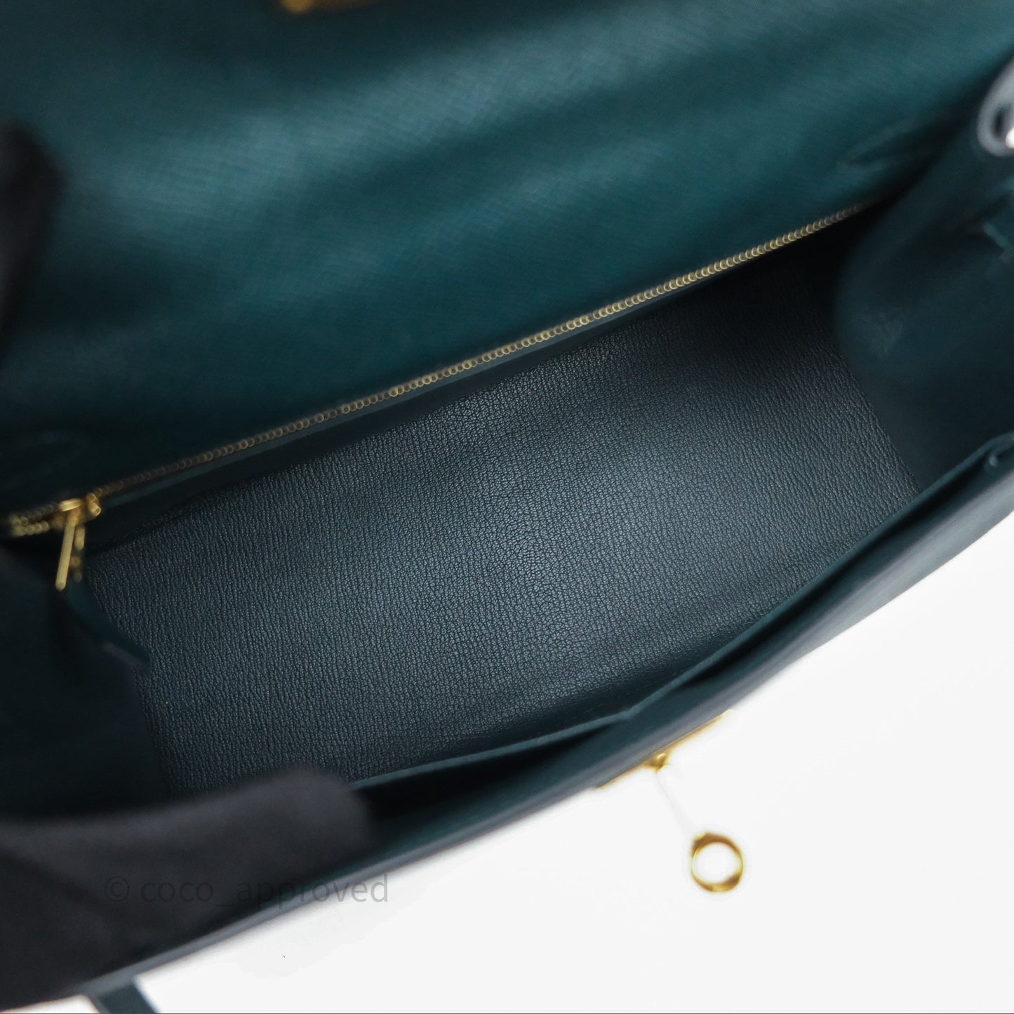 Hermès Kelly 28 Sellier Vert Cypres 6O Epsom Gold Hardware