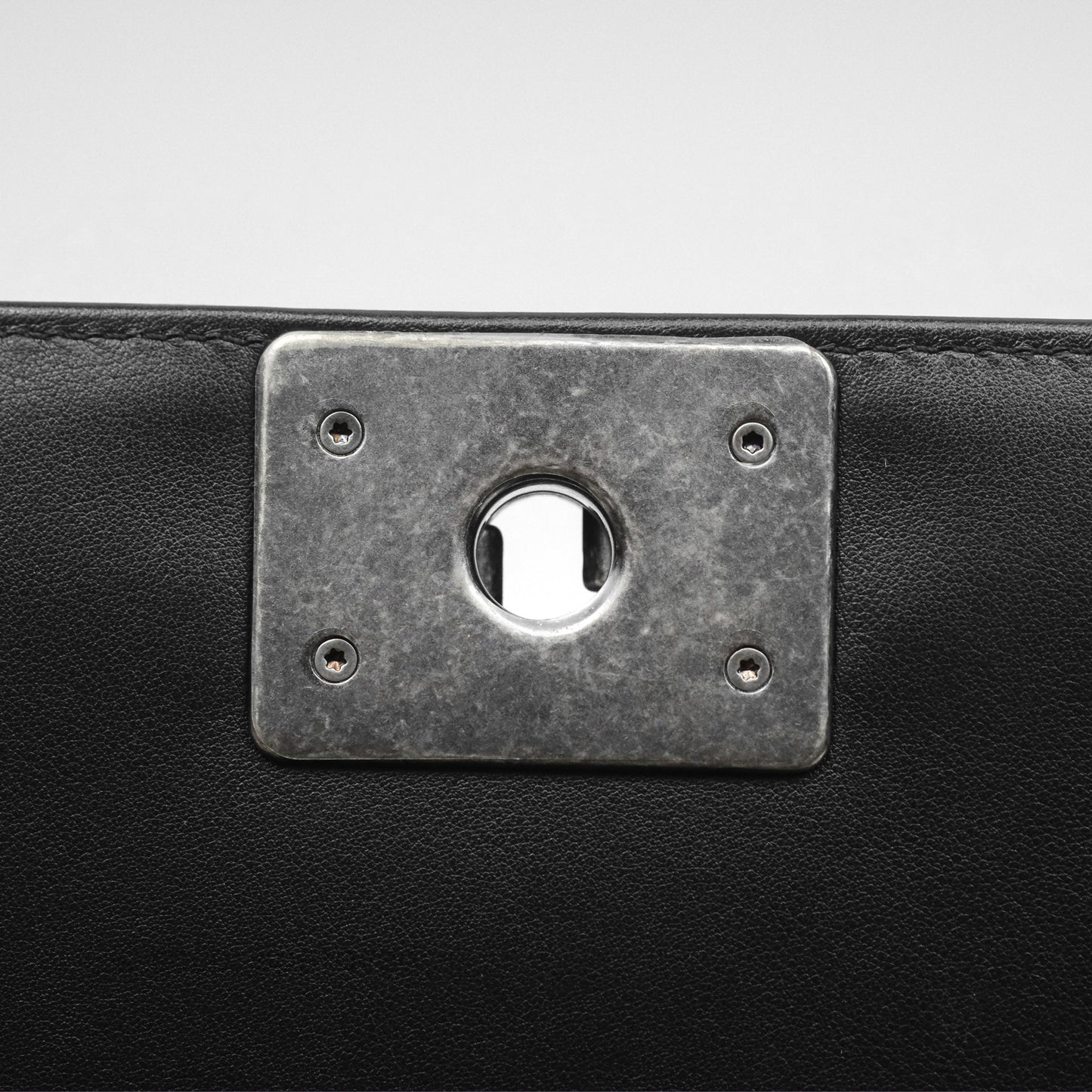 Chanel Quilted Medium Boy Black Calfskin Ruthenium Hardware