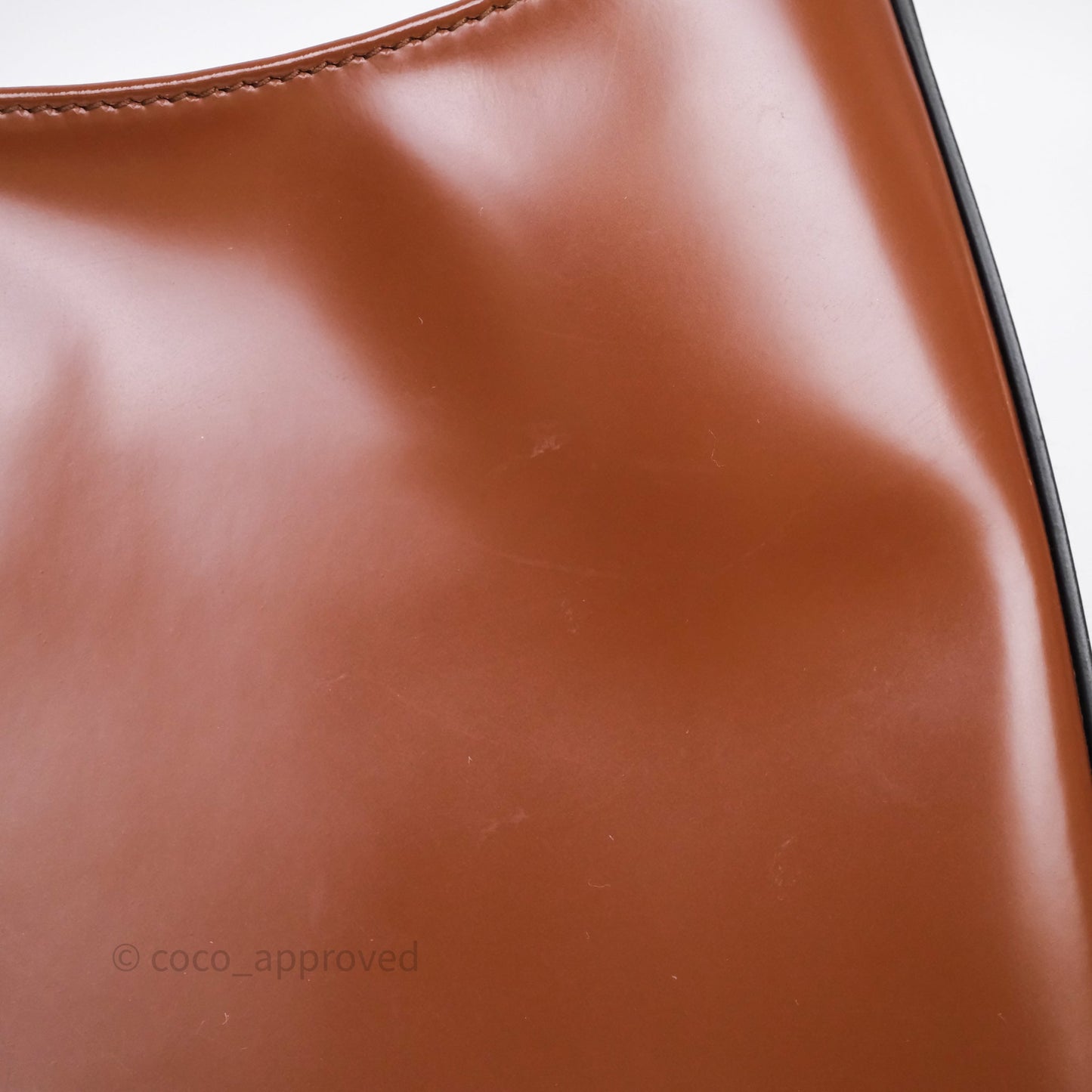 Prada Cleo Brushed Leather Shoulder Bag Brown