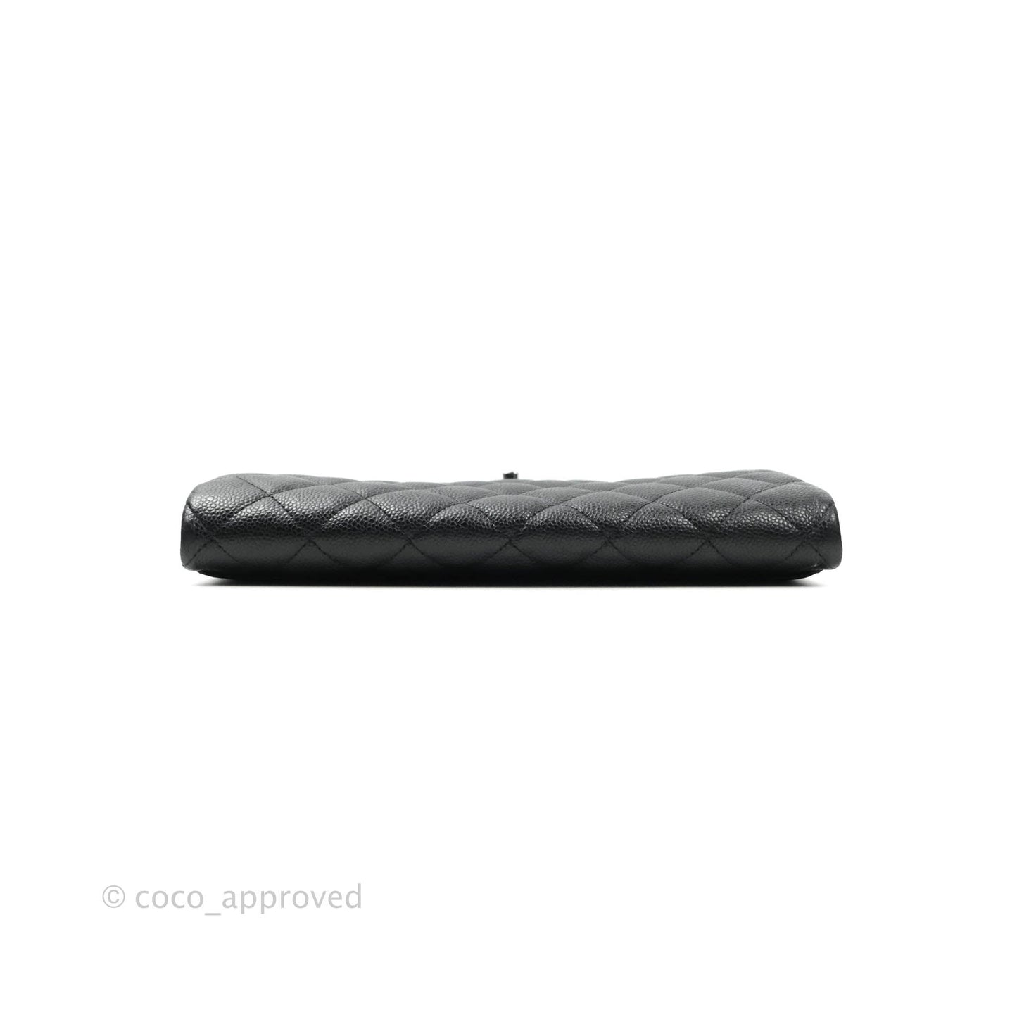 Chanel Quilted Clutch with Chain Black Caviar Silver Hardware