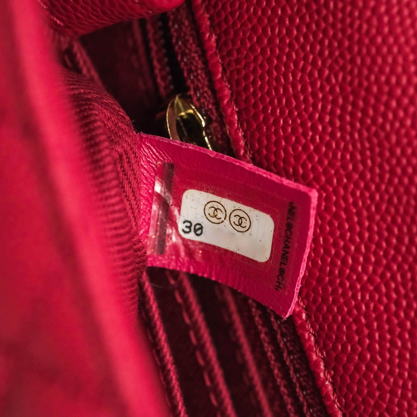 Chanel Small Coco Handle Quilted Caviar Rosy Red Gold Hardware