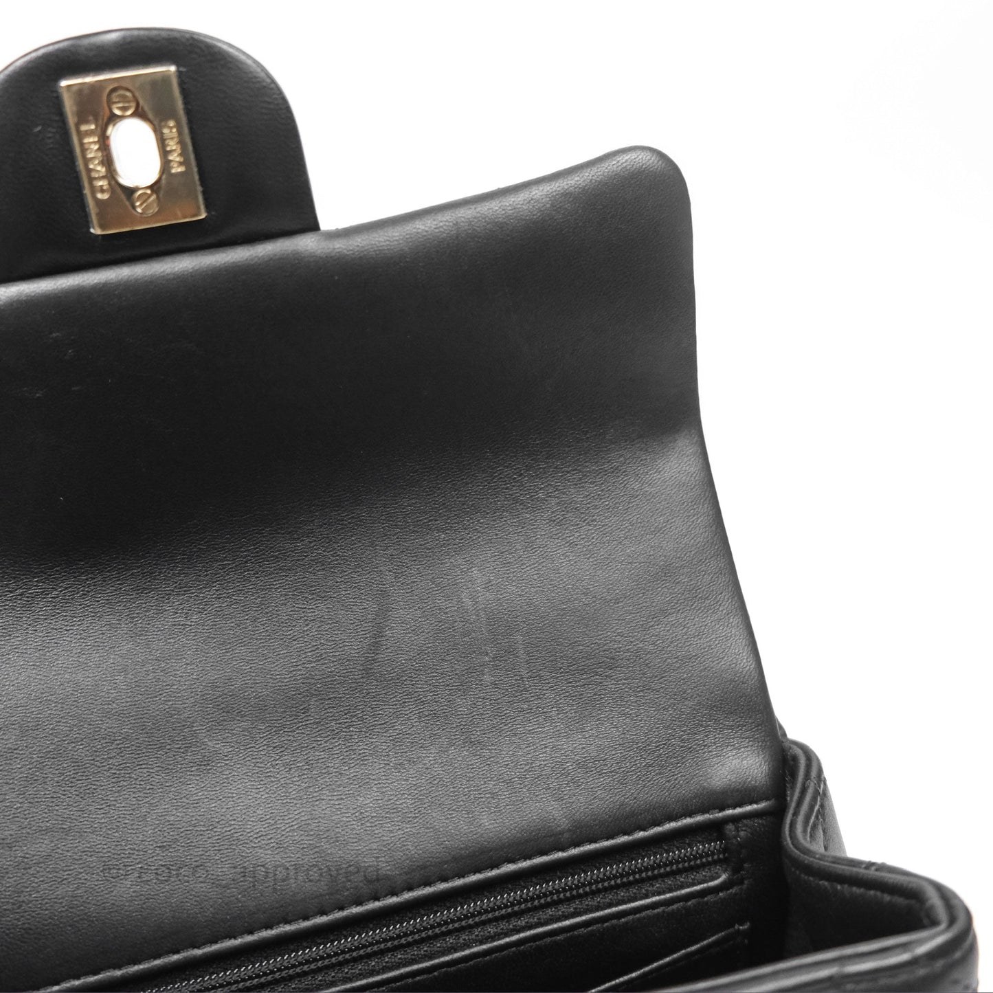 Chanel Top Handle Mini Rectangular Flap Black Lambskin Gold Hardware