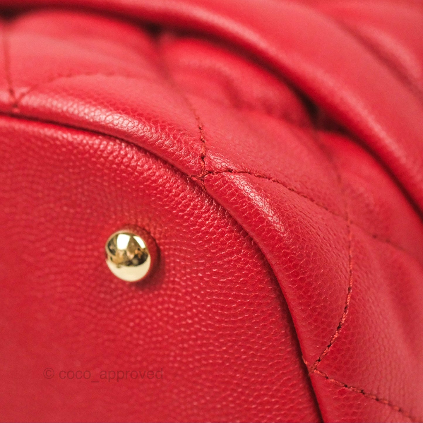 Chanel Medium Quilted Rolled Up Bucket Drawstring Bag Red Caviar Gold Hardware