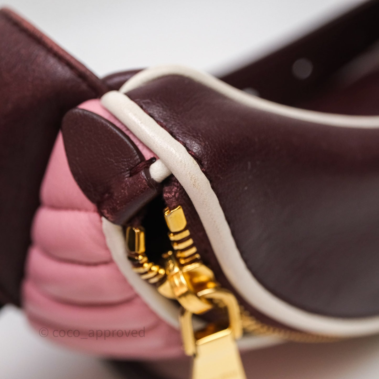 Miu Miu Bumbag Burgundy/Pink Gold Hardware