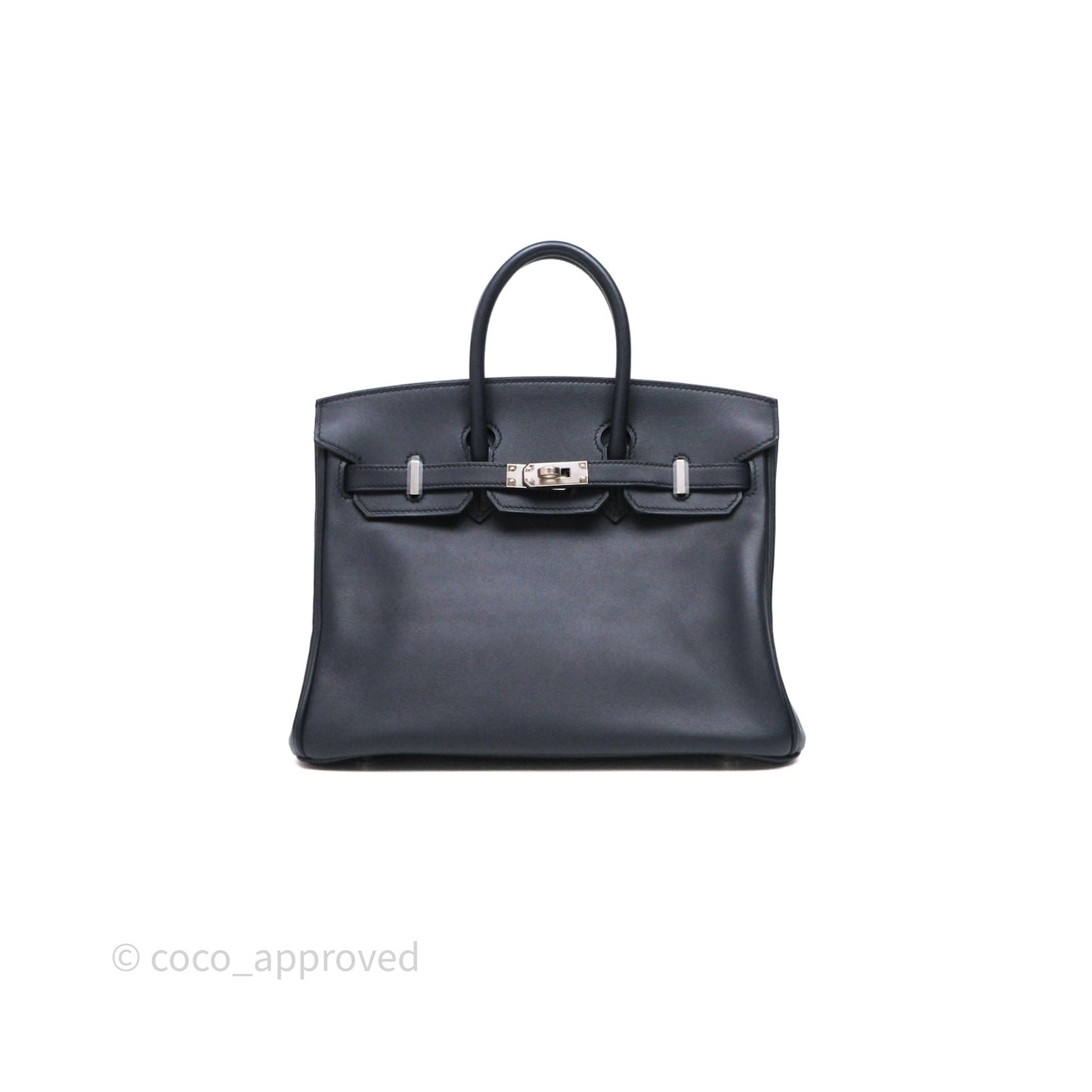Hermes Birkin 25 Indigo Blue Swift Palladium Hardware