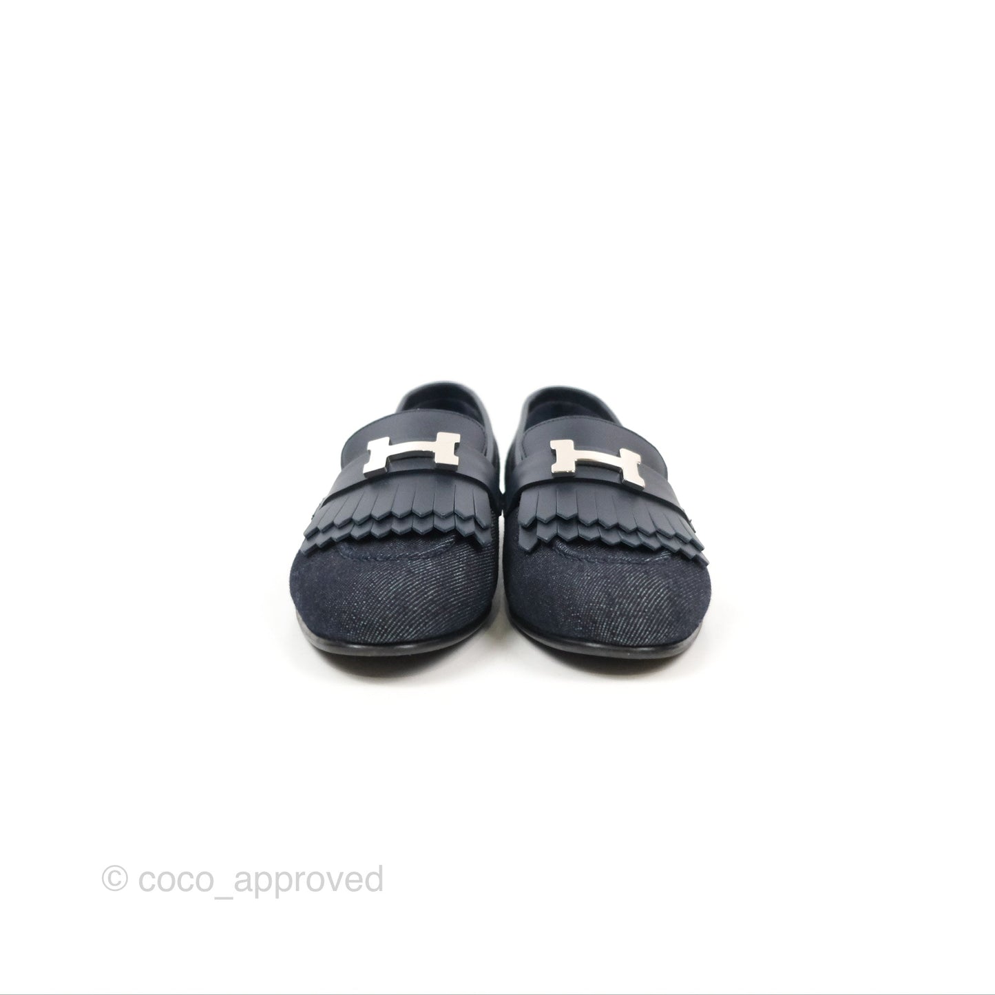Hermès Royal Loafers Bleu Brut / Marine Denim Calfskin 37