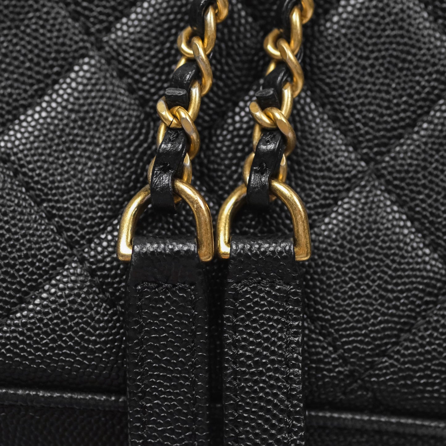 Chanel Small Quilted Filigree Backpack Black Caviar Aged Gold Hardware