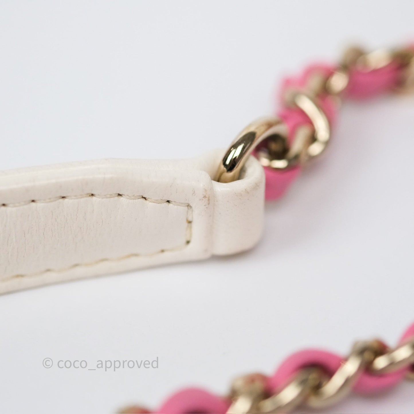 Chanel Small Entwined Chain Flap White Lambskin Gold Hardware