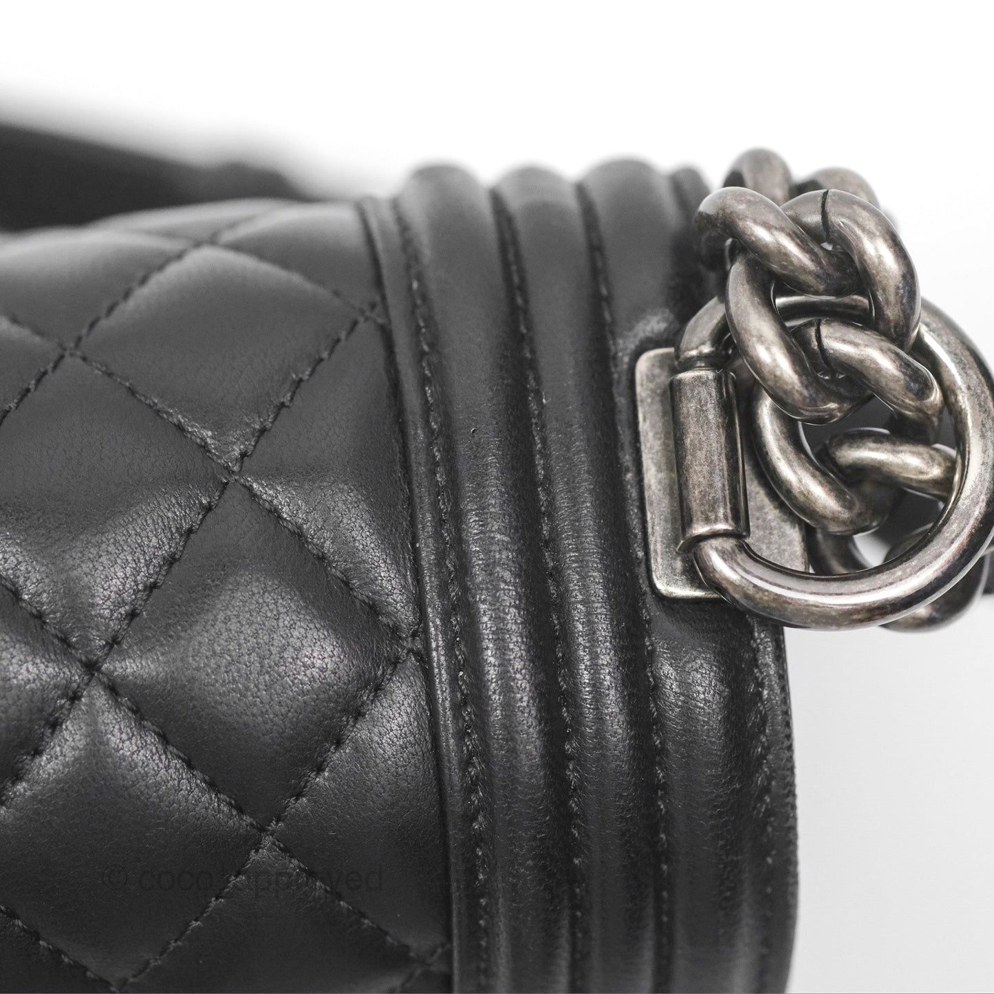 Chanel Quilted Medium Boy Black Lambskin Ruthenium Hardware