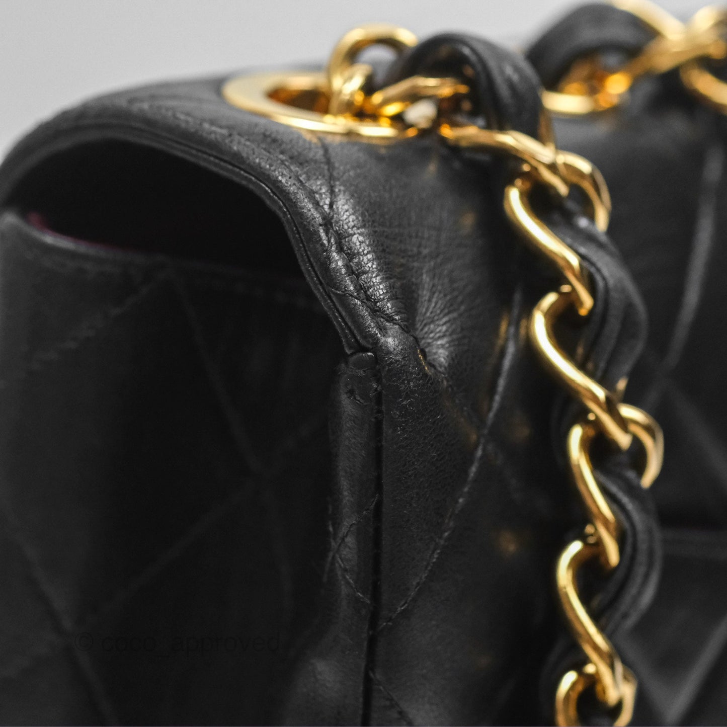 Chanel Vintage Jumbo Single Flap Black Lambskin 24K Gold Hardware