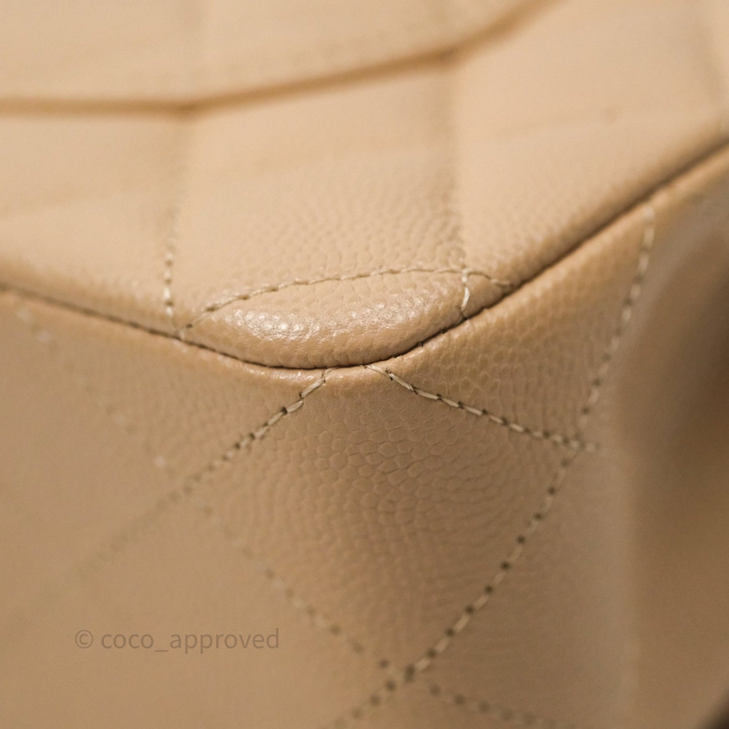 Chanel Classic Small S/M Quilted Flap Beige Caviar Gold Hardware