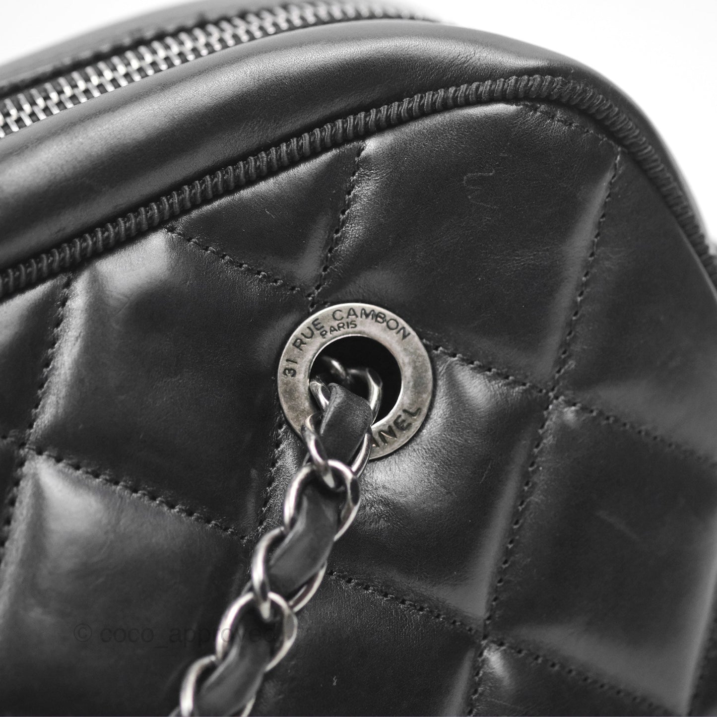 Chanel Large Ballerine Camera Case Black Calfskin Ruthenium Hardware