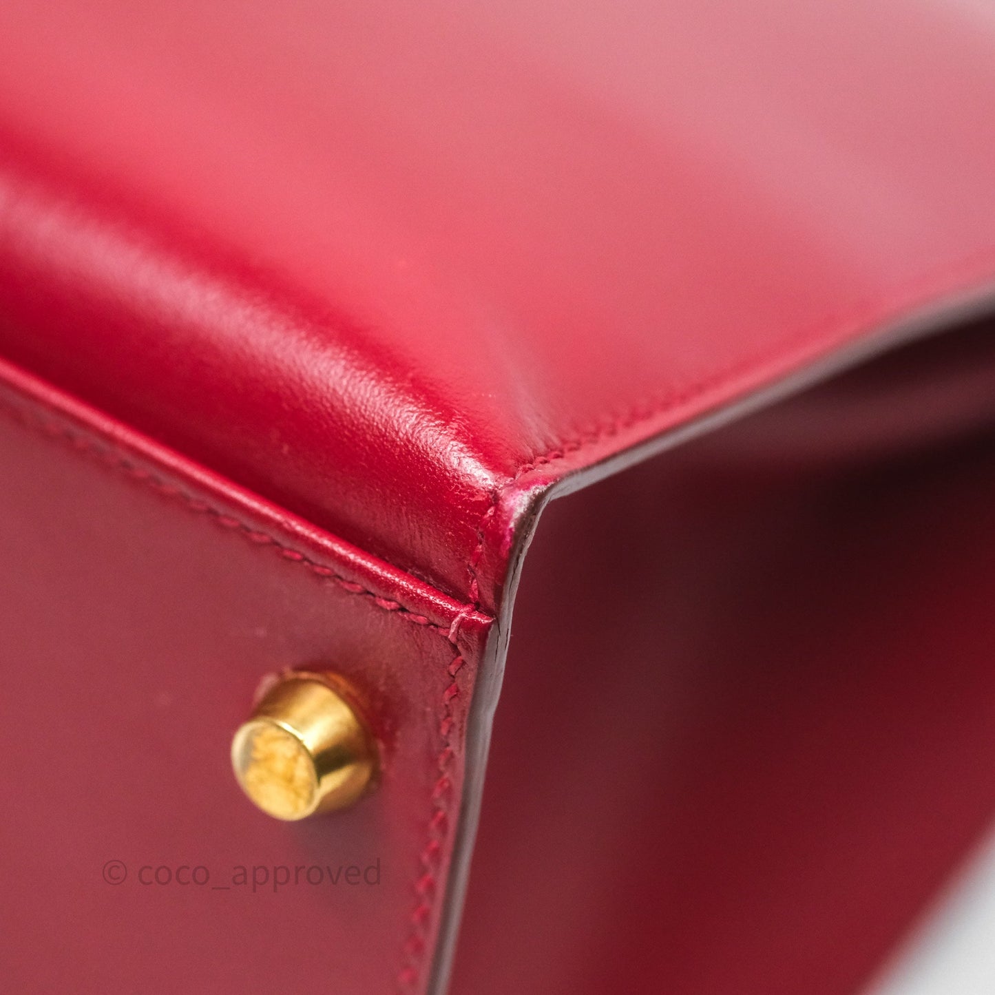 Hermès Vintage Kelly 32 Sellier Rouge Hermes 55 Box Leather Gold Hardware