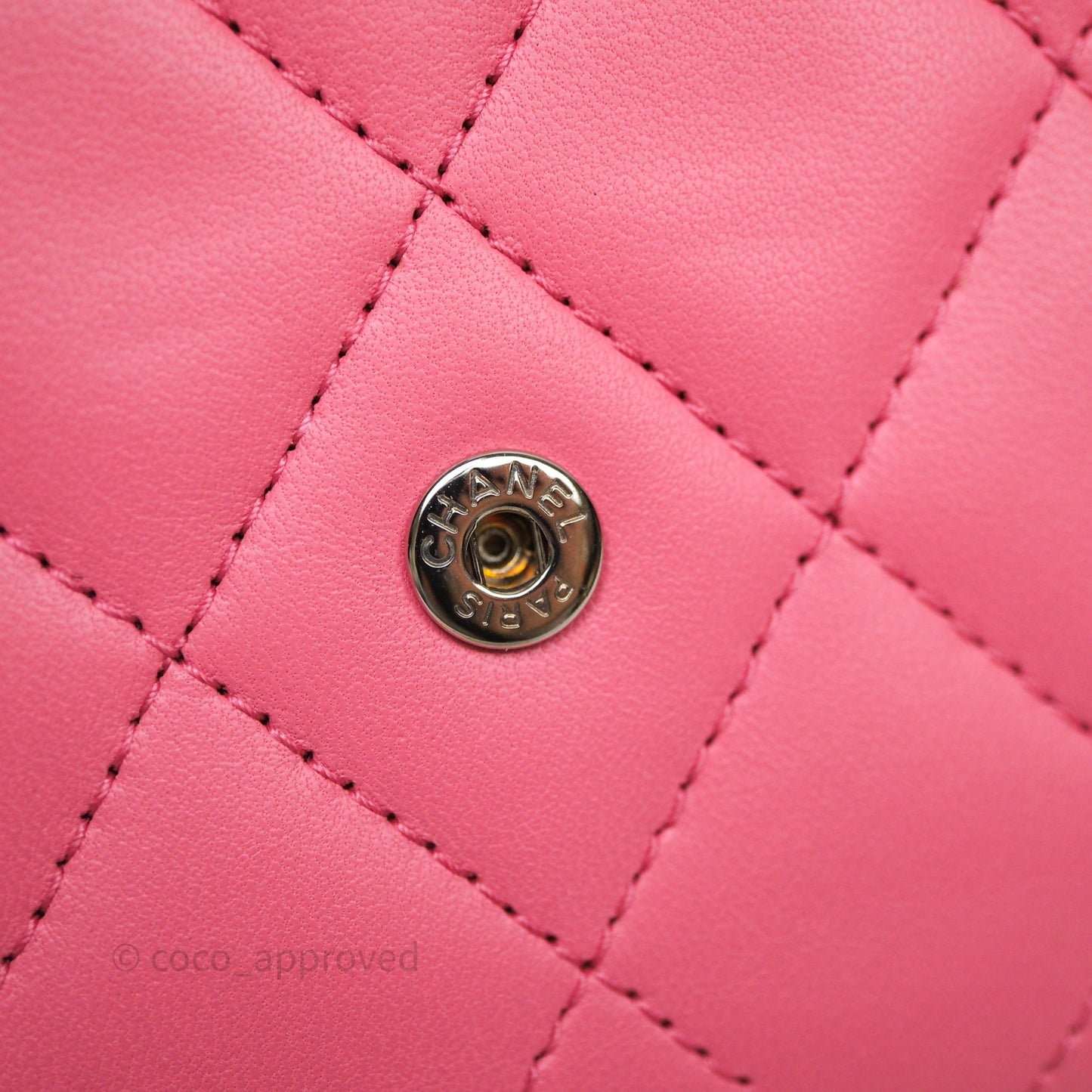 Chanel Classic Flap Wallet Pink Lambskin Silver Hardware