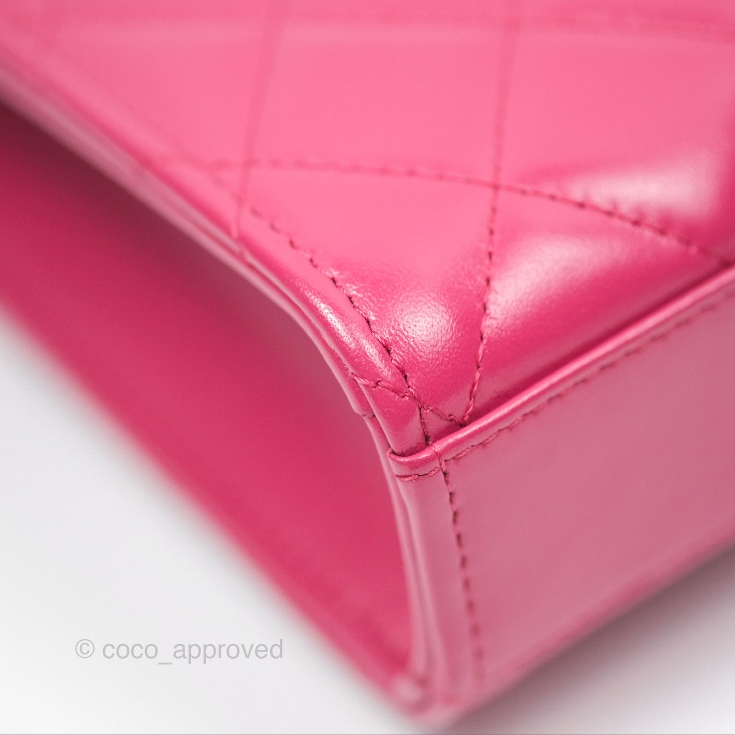 Chanel Quilted Perfect Fit Dark Pink Phone Holder Aged Gold Hardware