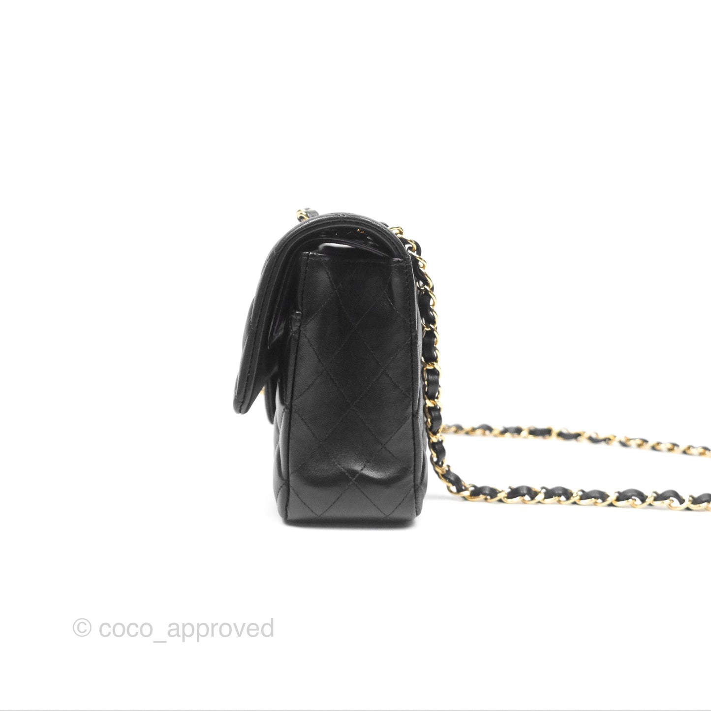 Chanel Classic M/L Medium Flap Quilted Black Lambskin Gold Hardware