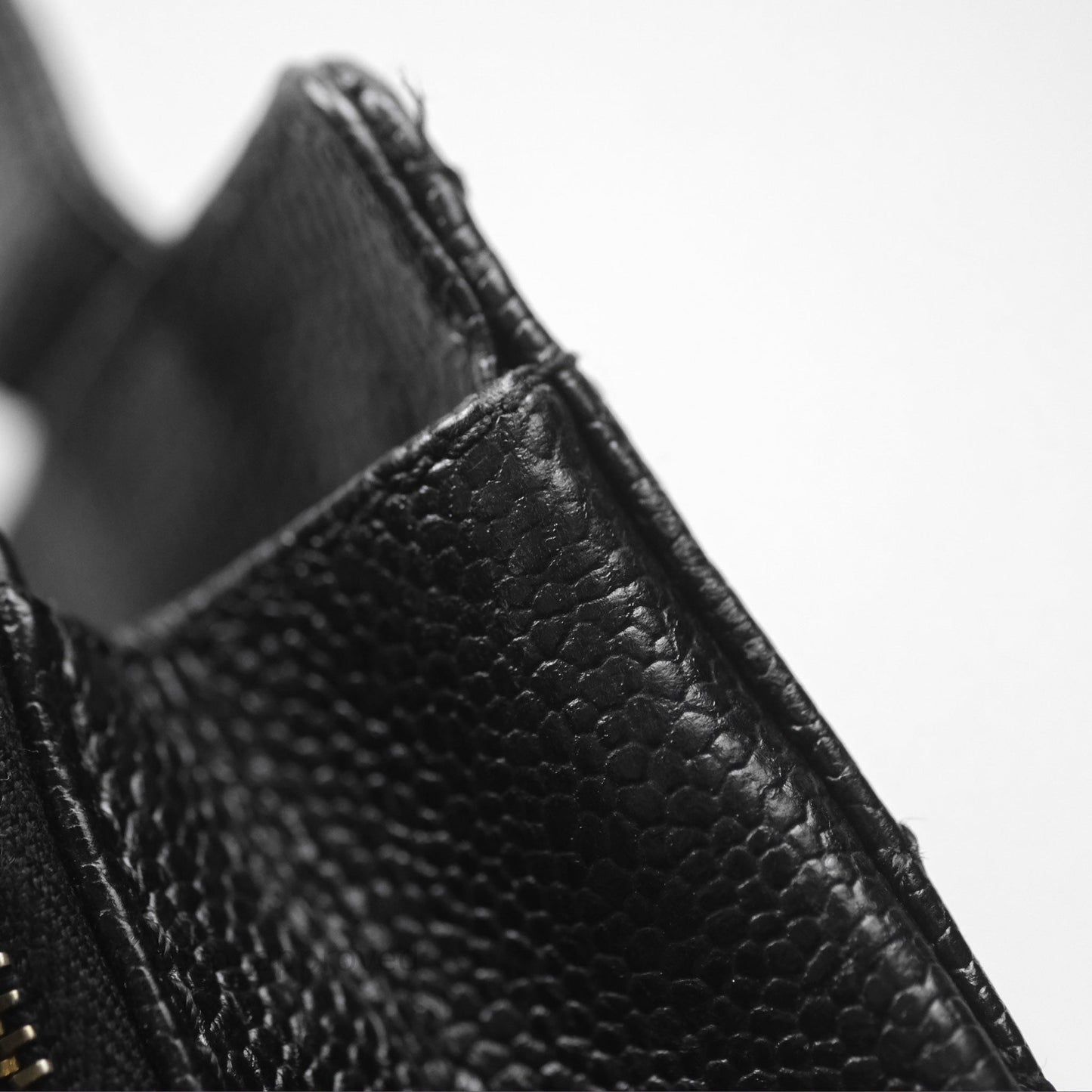 Chanel Vintage Quilted CC Tote Black Caviar Gold Hardware