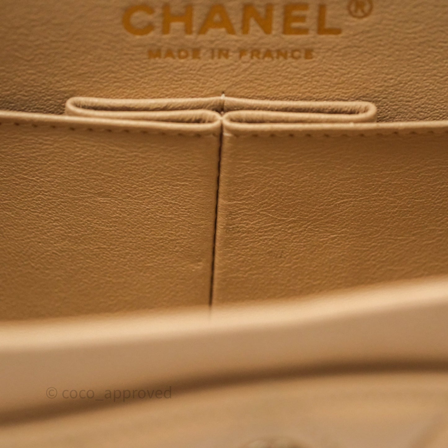 Chanel Classic Small S/M Quilted Flap Beige Caviar Gold Hardware