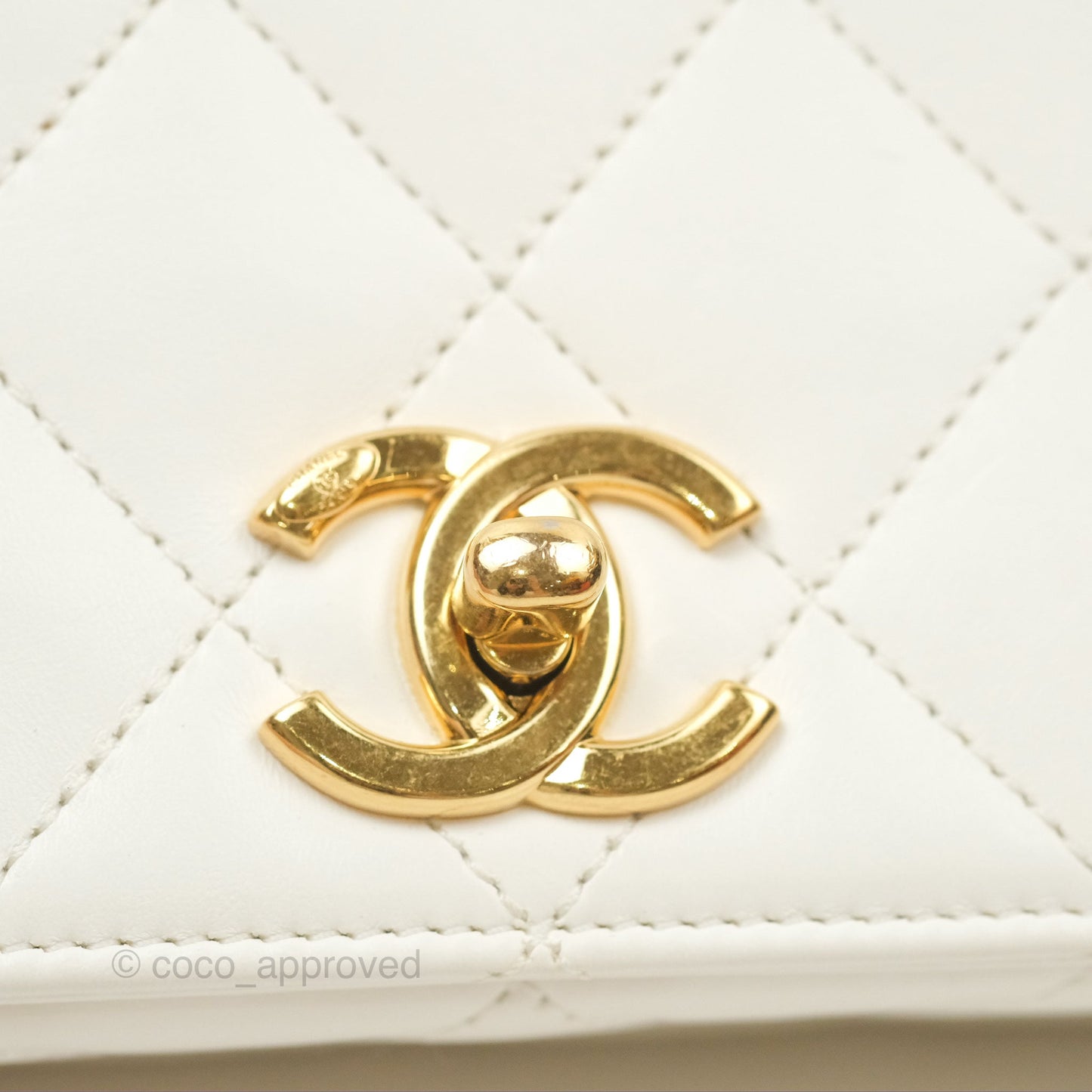 Chanel Mini Flap Bag with Enamel Charm Chain White Lambskin Gold Hardware