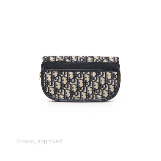 Christian Dior Bobby East-West Bag Blue Oblique Jacquard Canvas