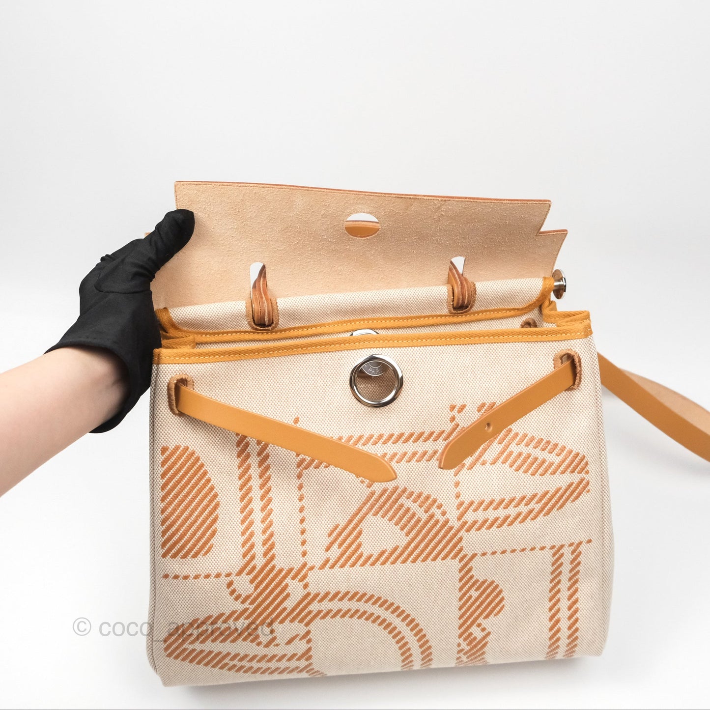 Hermès Herbag Zip 31 Bride De Gala Sable/ Ecru-Beige/ Nat sable Canvas Palladium Hardware