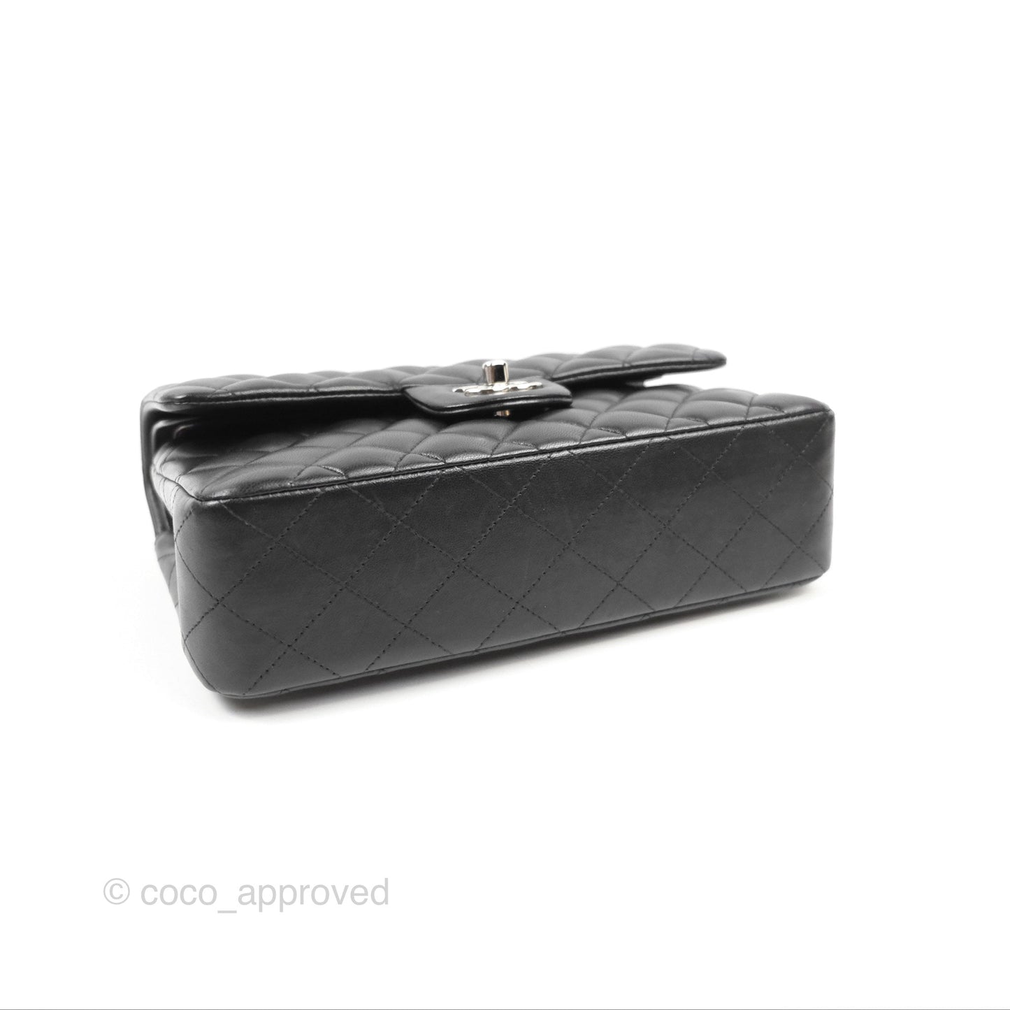 Chanel Small Classic Quilted Flap Black Lambskin Silver Hardware