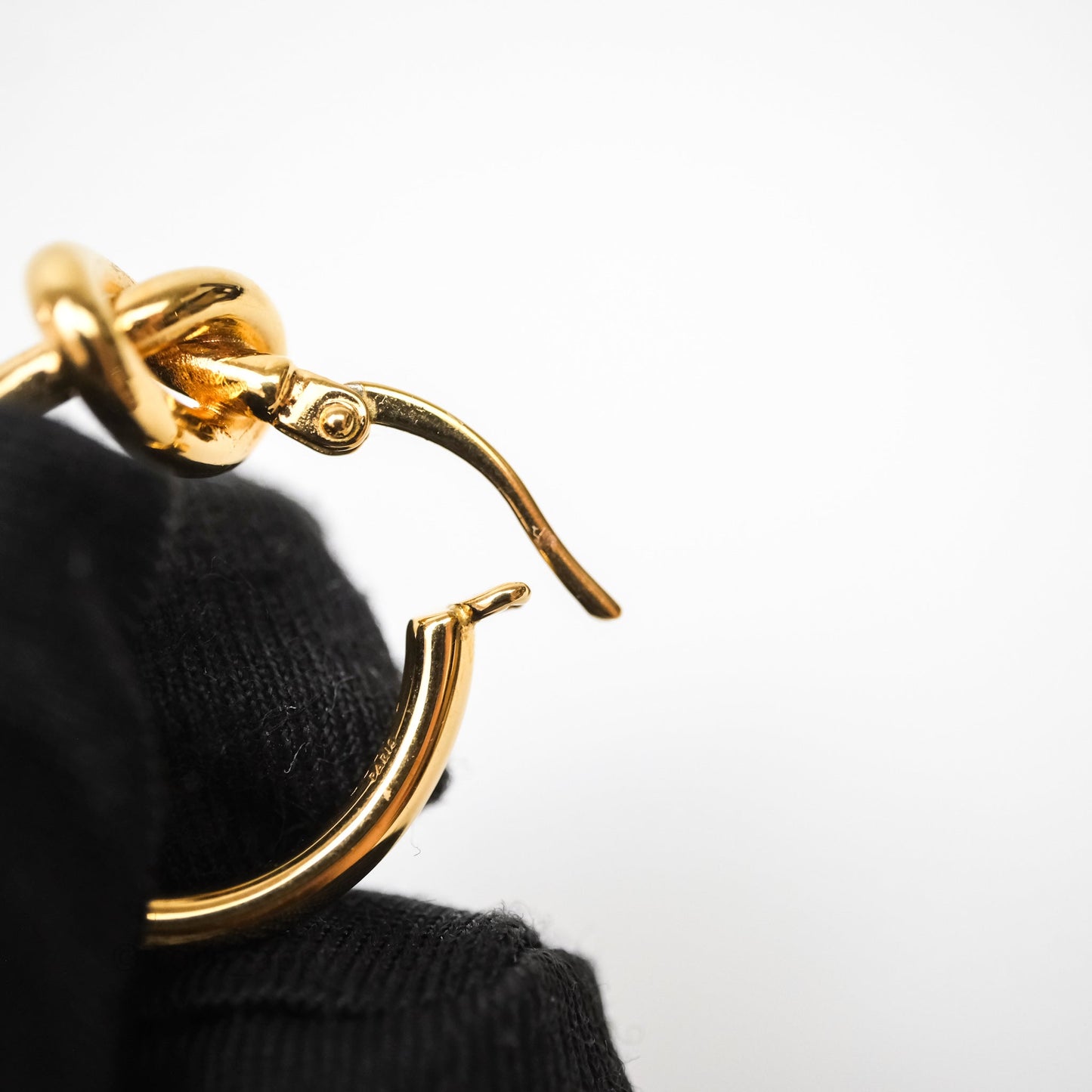 Celine Knot Hoop Earrings Gold Tone