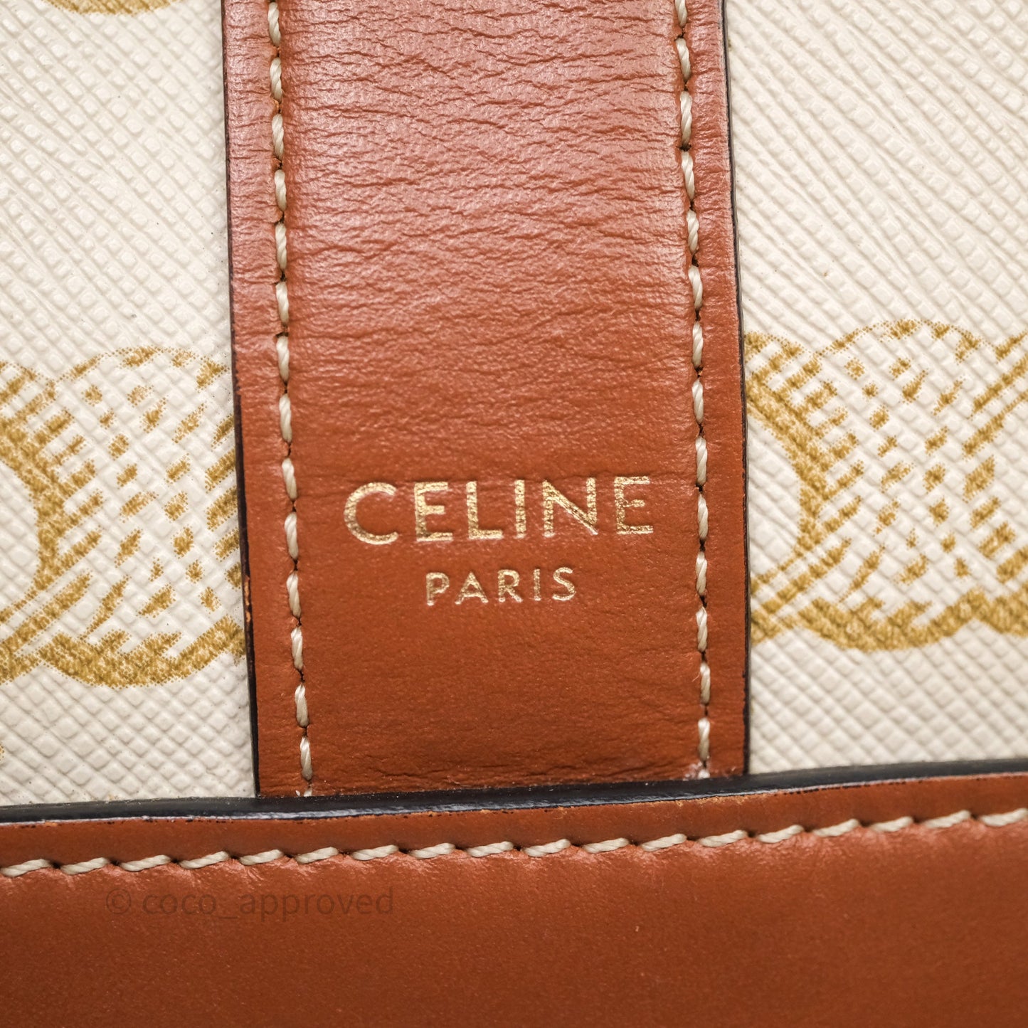 Celine Small Bucket Triomphe Canvas Grege Calfskin