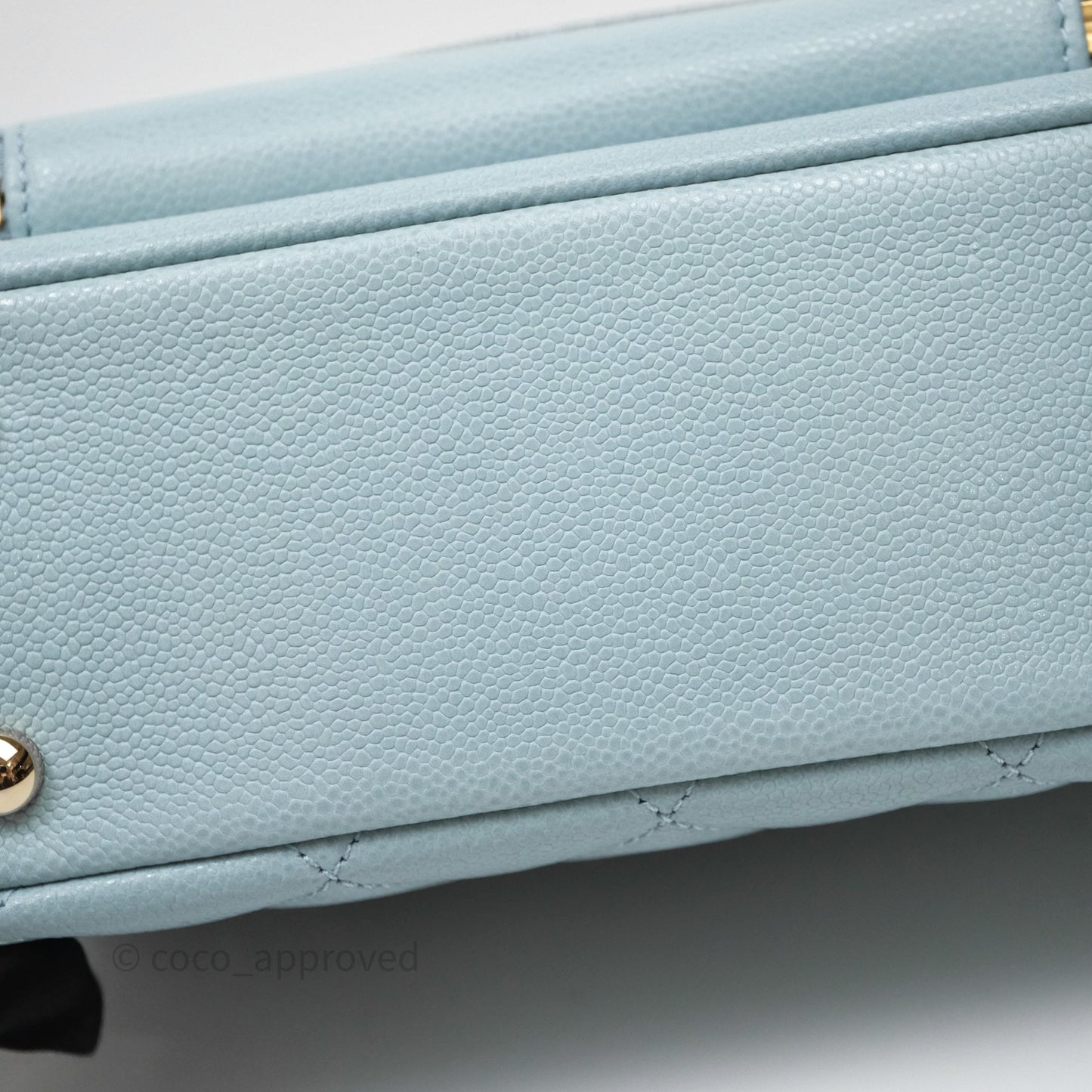 Chanel Quilted Medium Business Affinity Flap Blue Caviar Gold Hardware