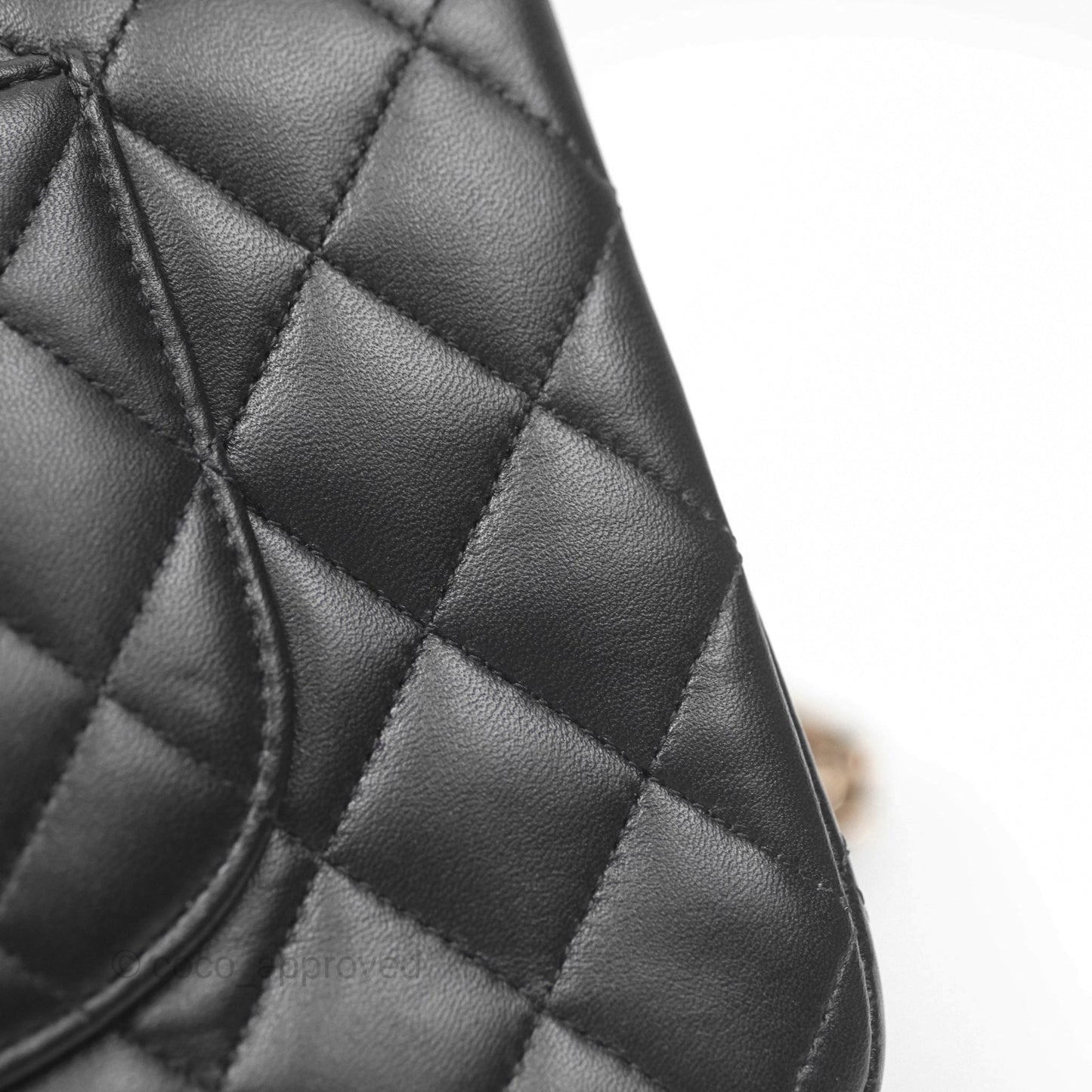 Chanel Classic M/L Medium Flap Quilted Black Lambskin Rose Gold Hardware