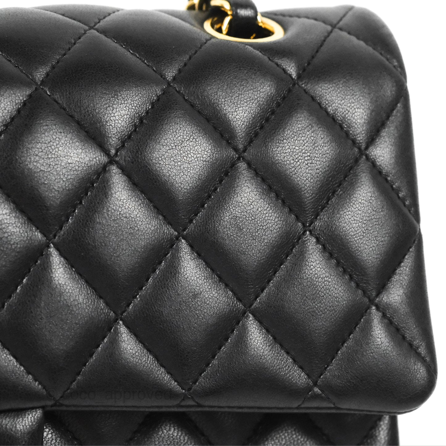 Chanel Classic M/L Medium Flap Quilted Black Lambskin Gold Hardware