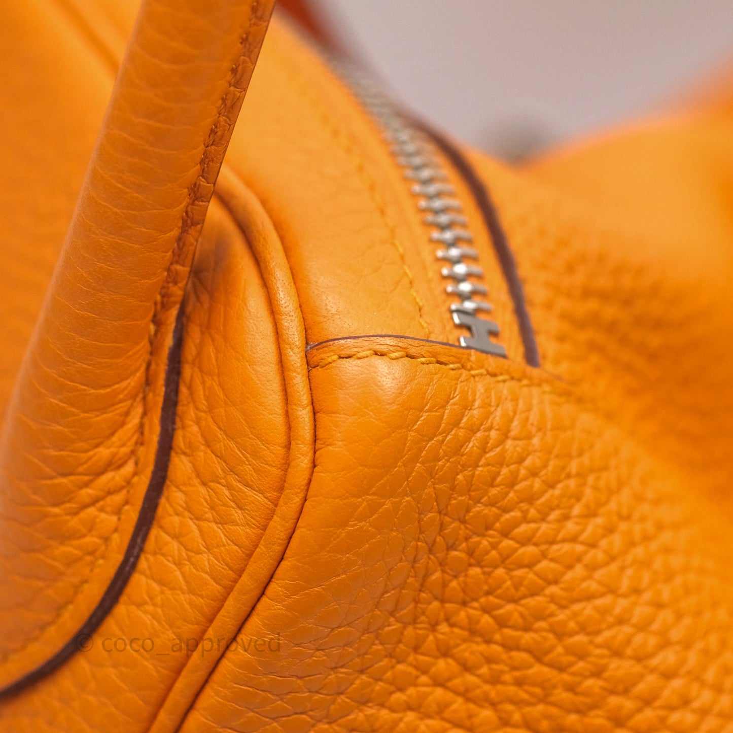 Hermès Lindy 30 Abricot I9 Clemence Palladium Hardware