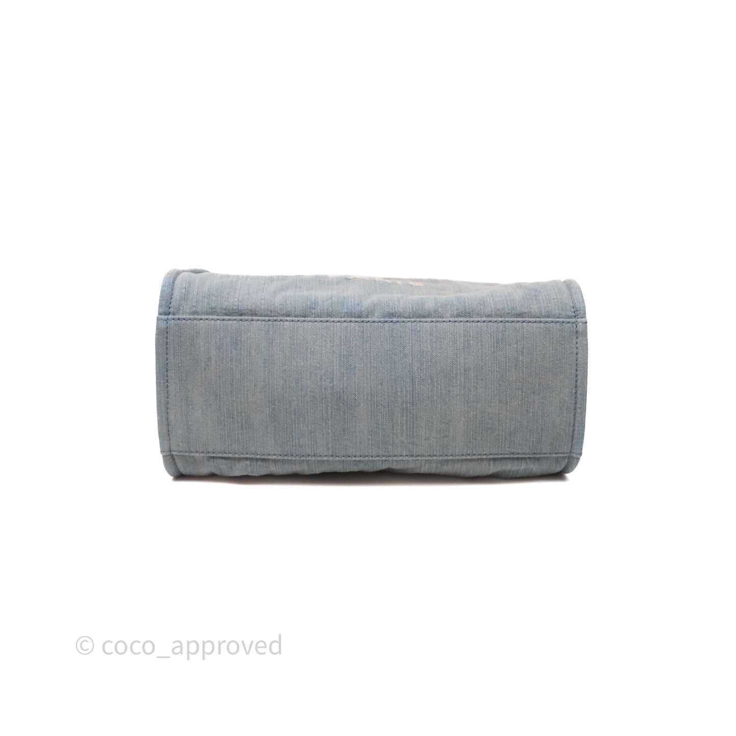 Chanel Large Deauville Tote Blue Washed Denim Matte Silver