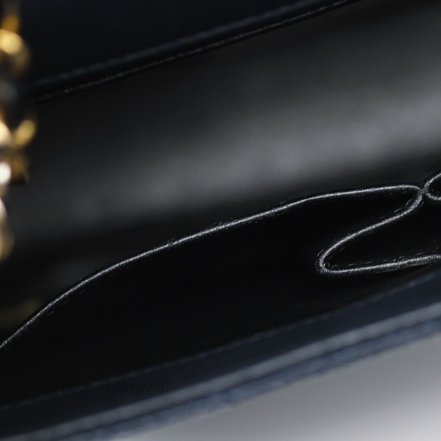 Chanel Small CC Filigree Flap Quilted Navy Black Caviar Aged Gold Hardware