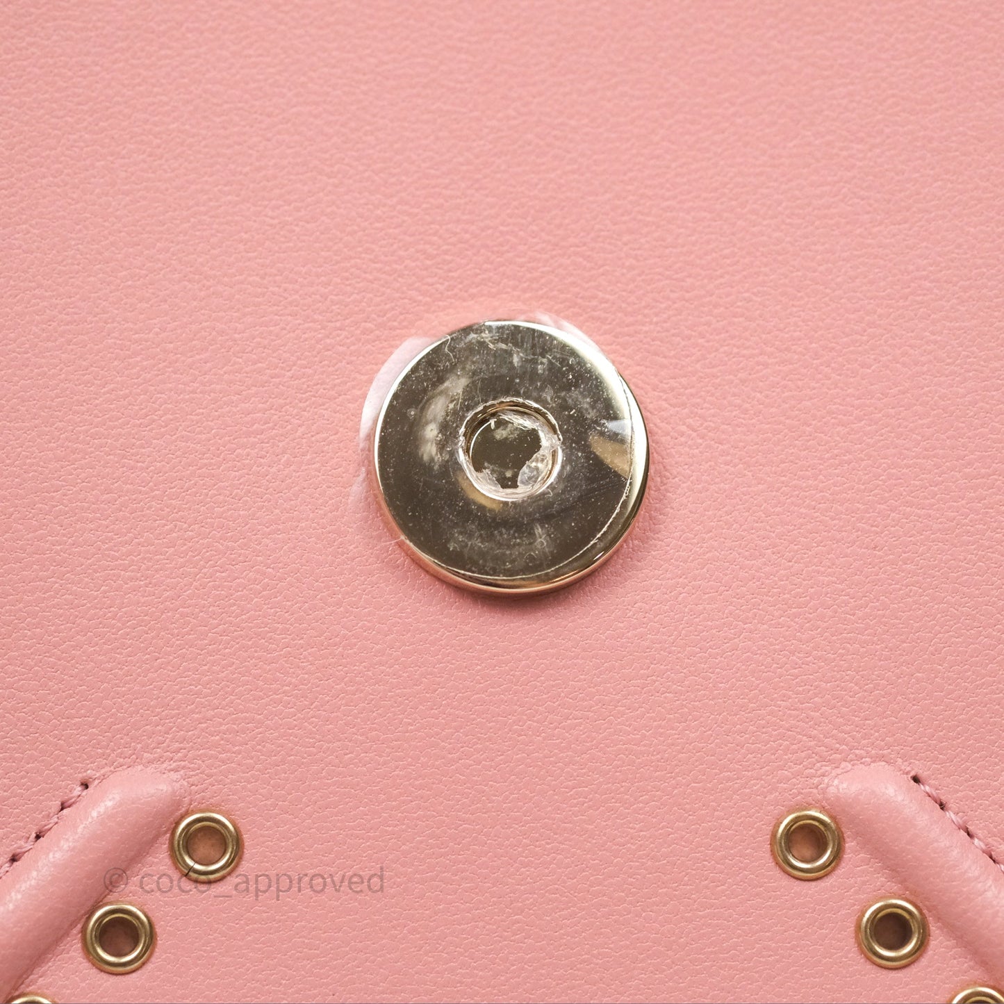 Christian Dior Lambskin Studded Vertical Diorama Dust Candy