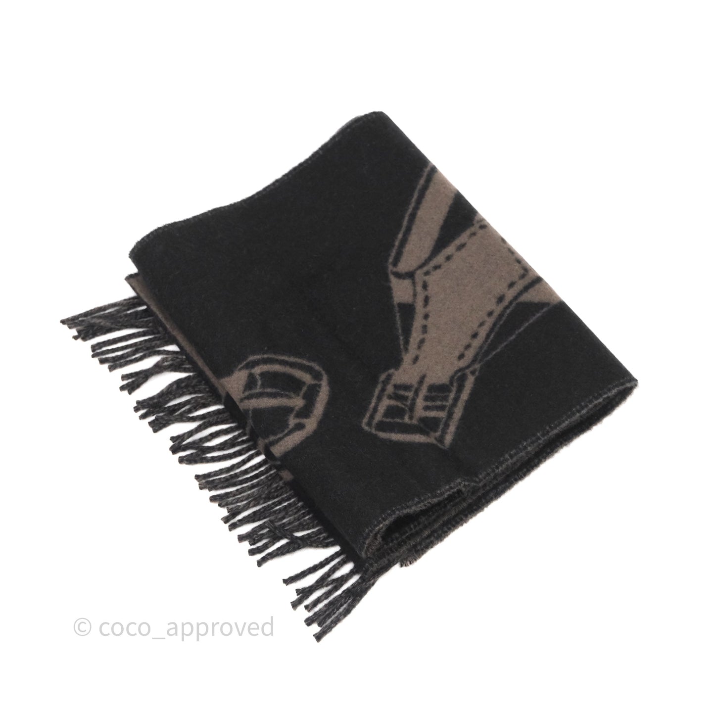 Hermes Sangles En Zig Zag Scarf Noir / Basalte