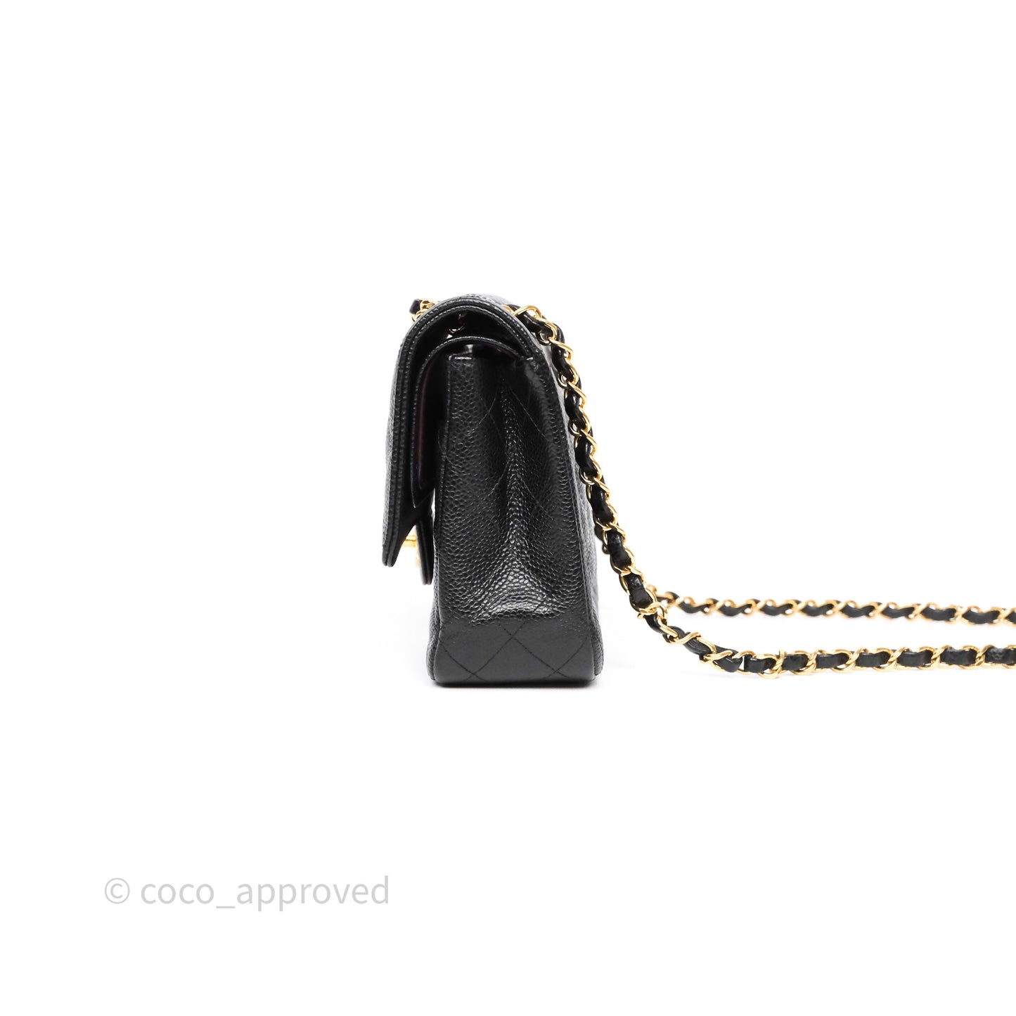 Chanel Classic M/L Medium Flap Quilted Black Caviar Gold Hardware