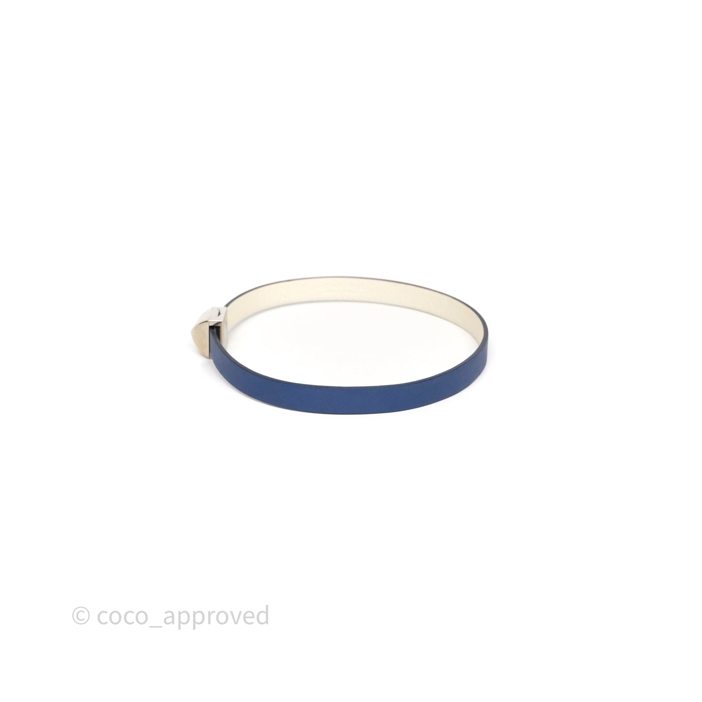 Hermes Cuir Medor Infini Double Tour Bracelet Bleu Brighton Swift Palladium Hardware