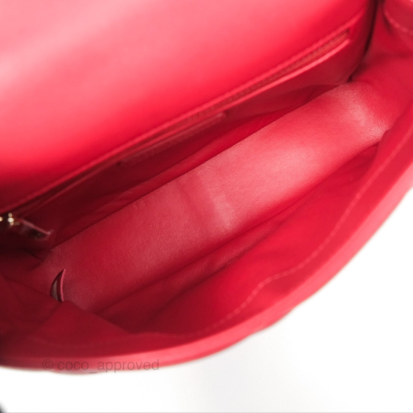 Chanel Easy Carry Flap Bag With Handle Red Lambskin Gold Hardware