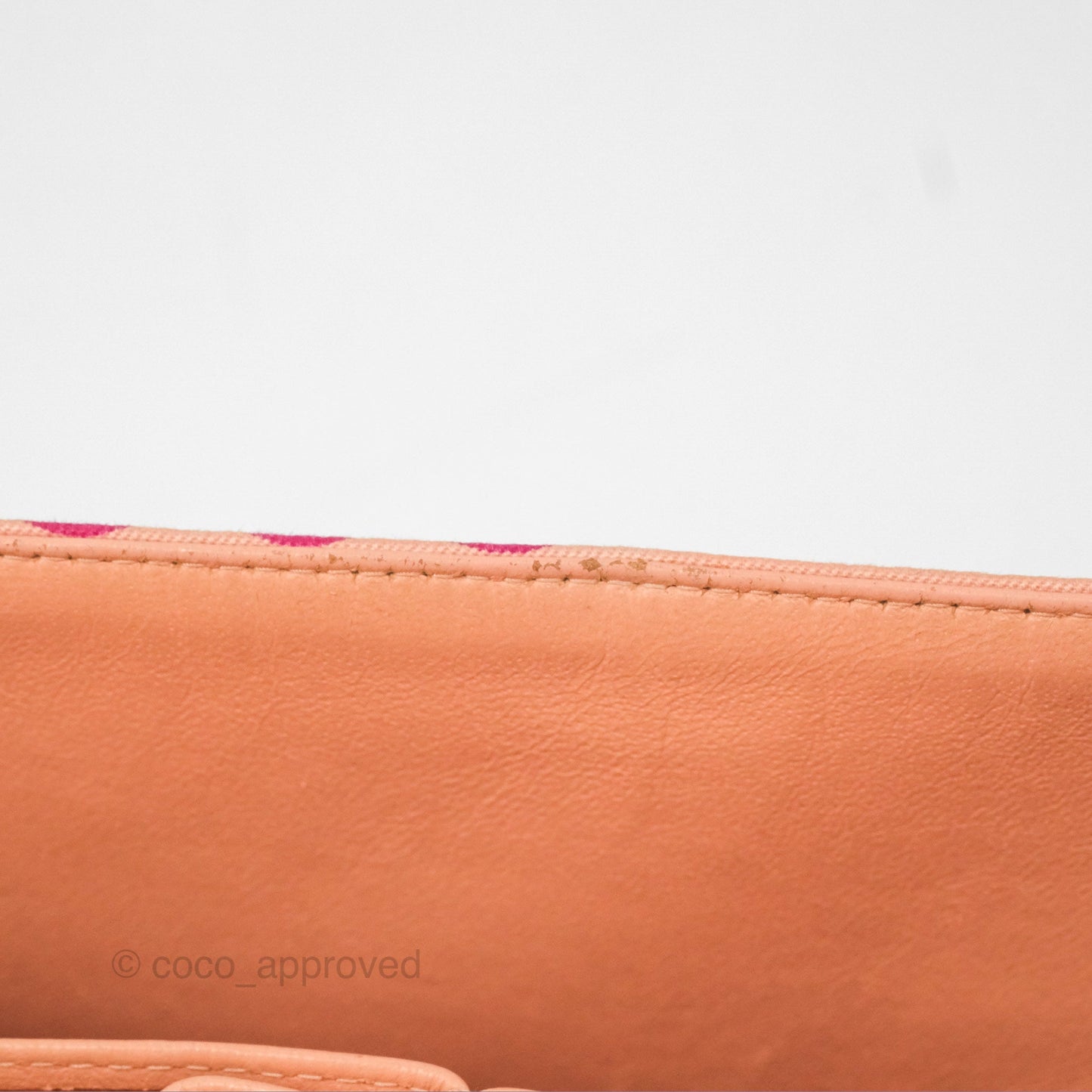 Chanel Coco Logo Medium Classic Flap Quilted Coral Pink Canvas Gold Hardware