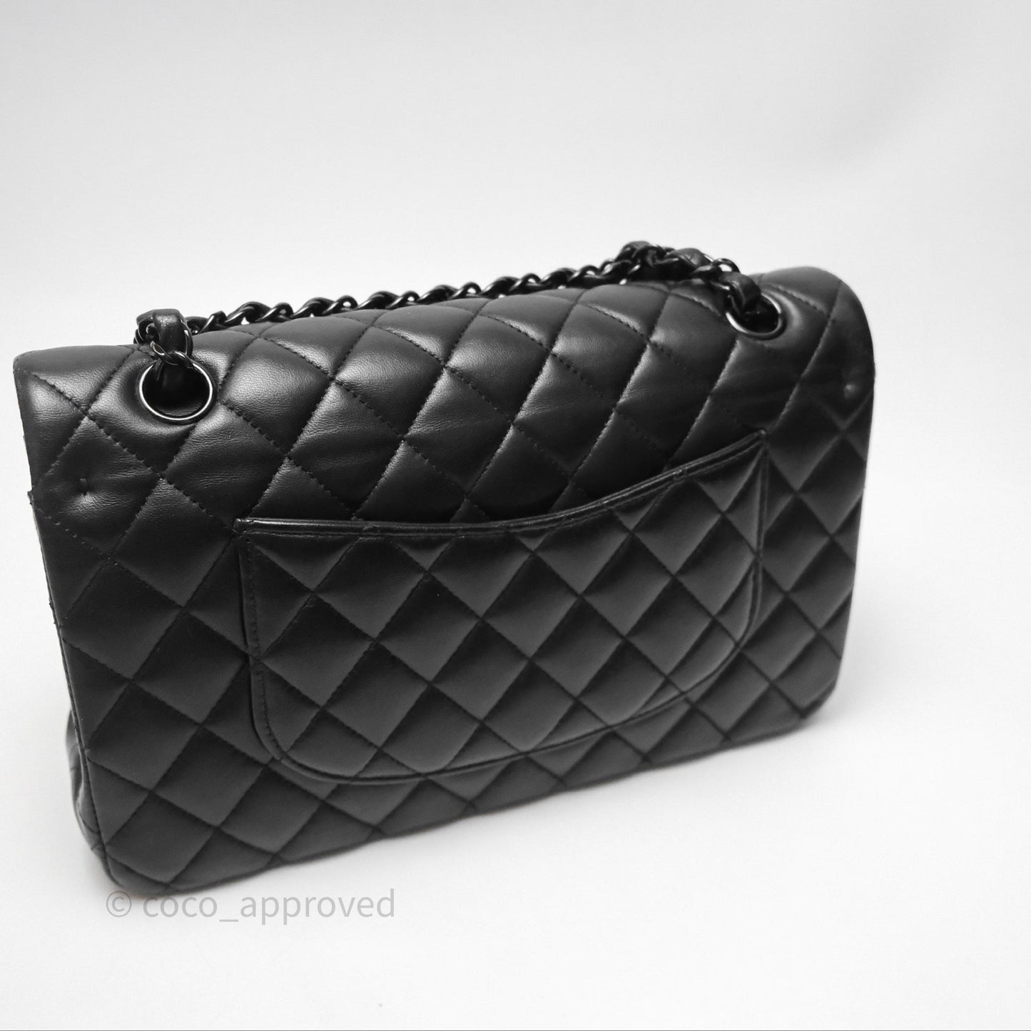 Chanel Classic Quilted M/L Medium Double Flap So Black Lambskin