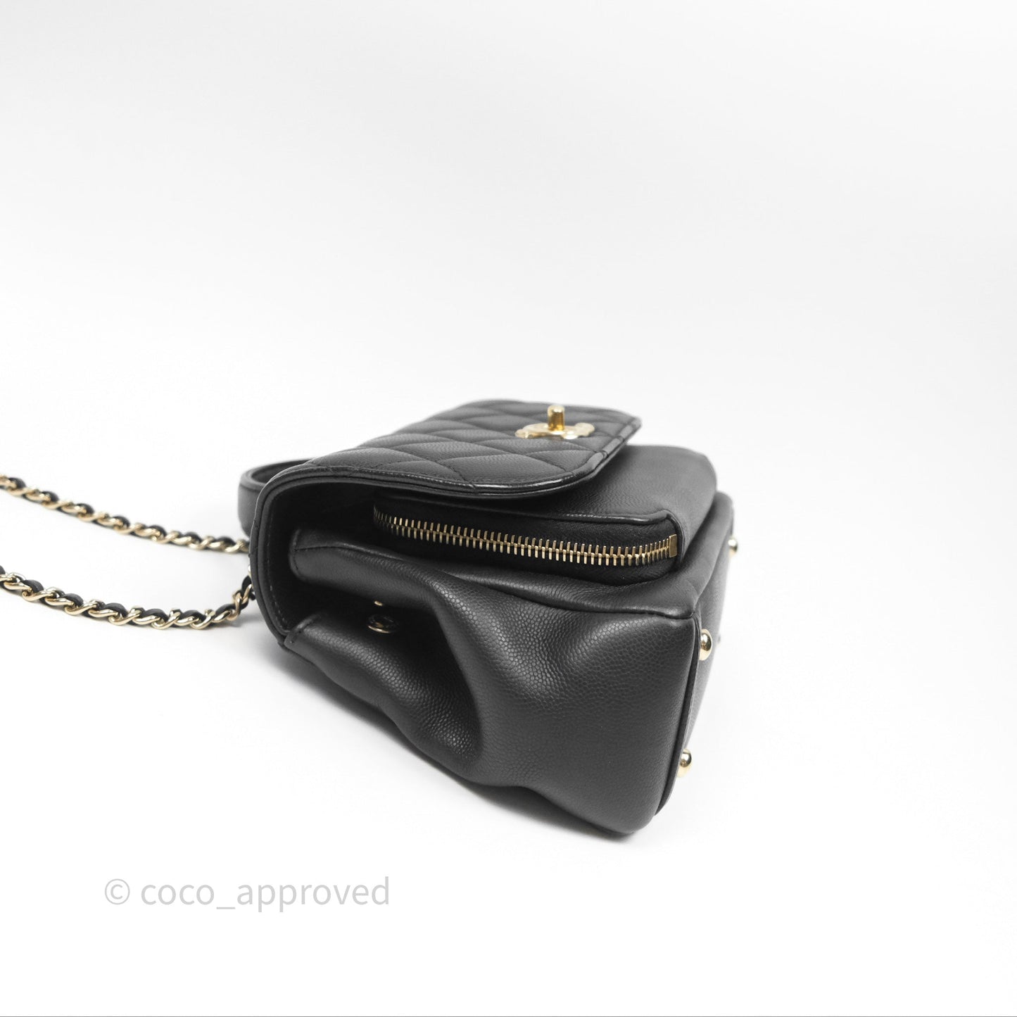 Chanel Quilted Small Business Affinity Flap Black Caviar Gold Hardware