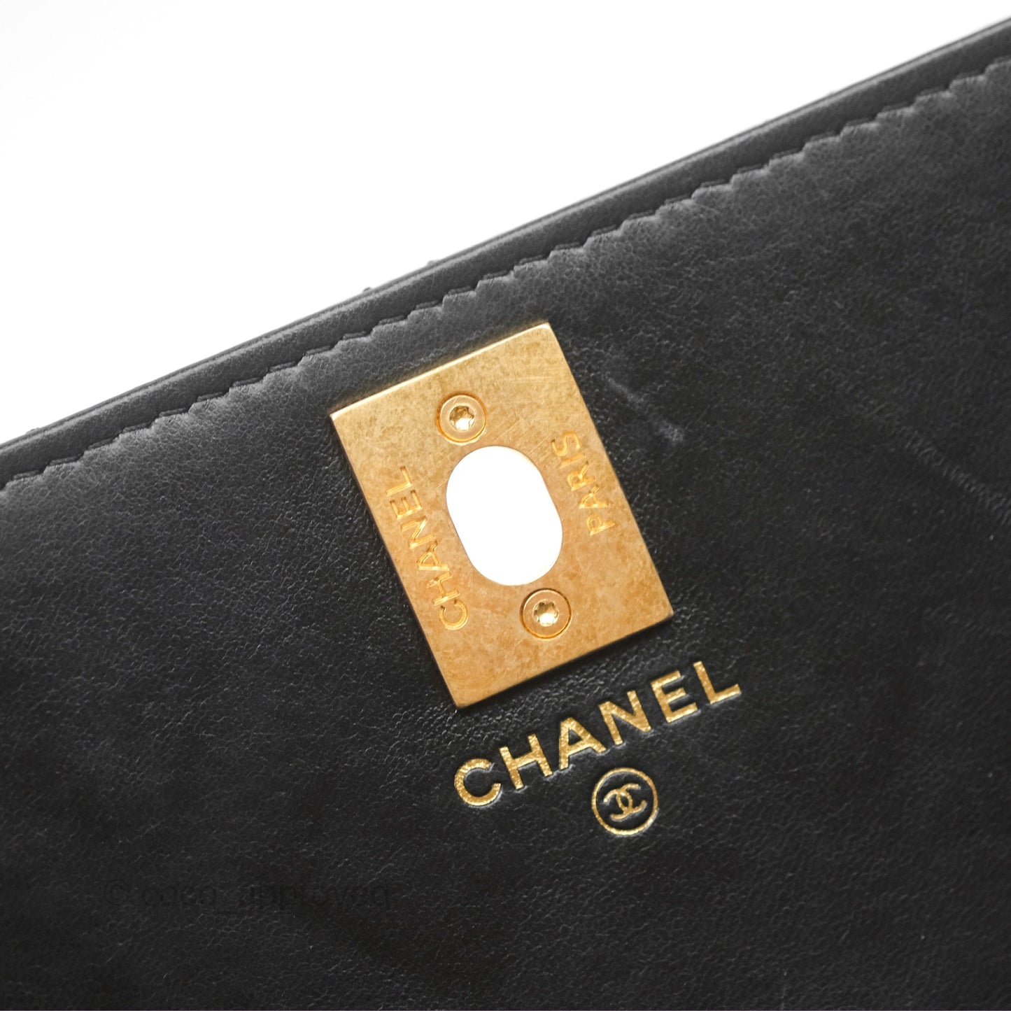 Chanel All Slide Wallet on Chain WOC Adjustable Chain Quilted Black Lambskin 22K