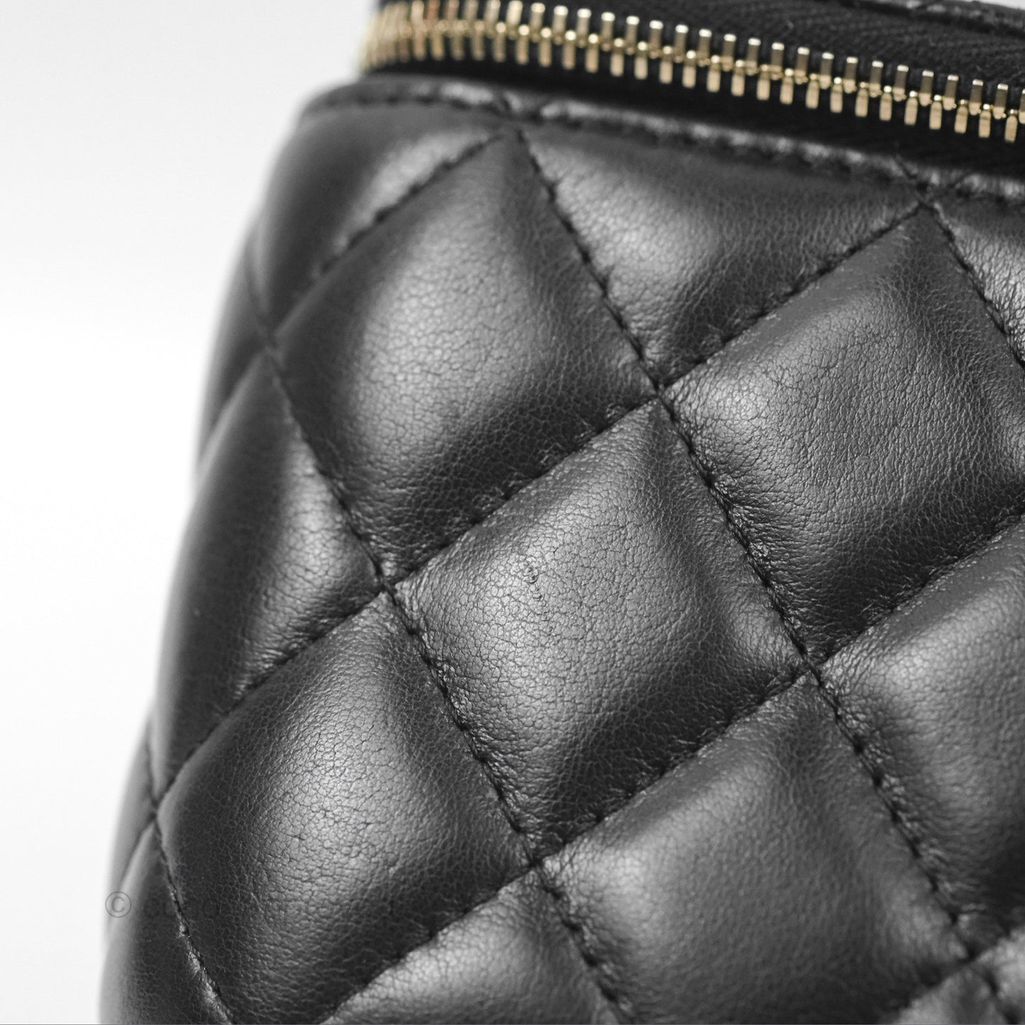 Chanel All Slide Vanity with Adjustable Chain Black Lambskin Aged Gold Hardware