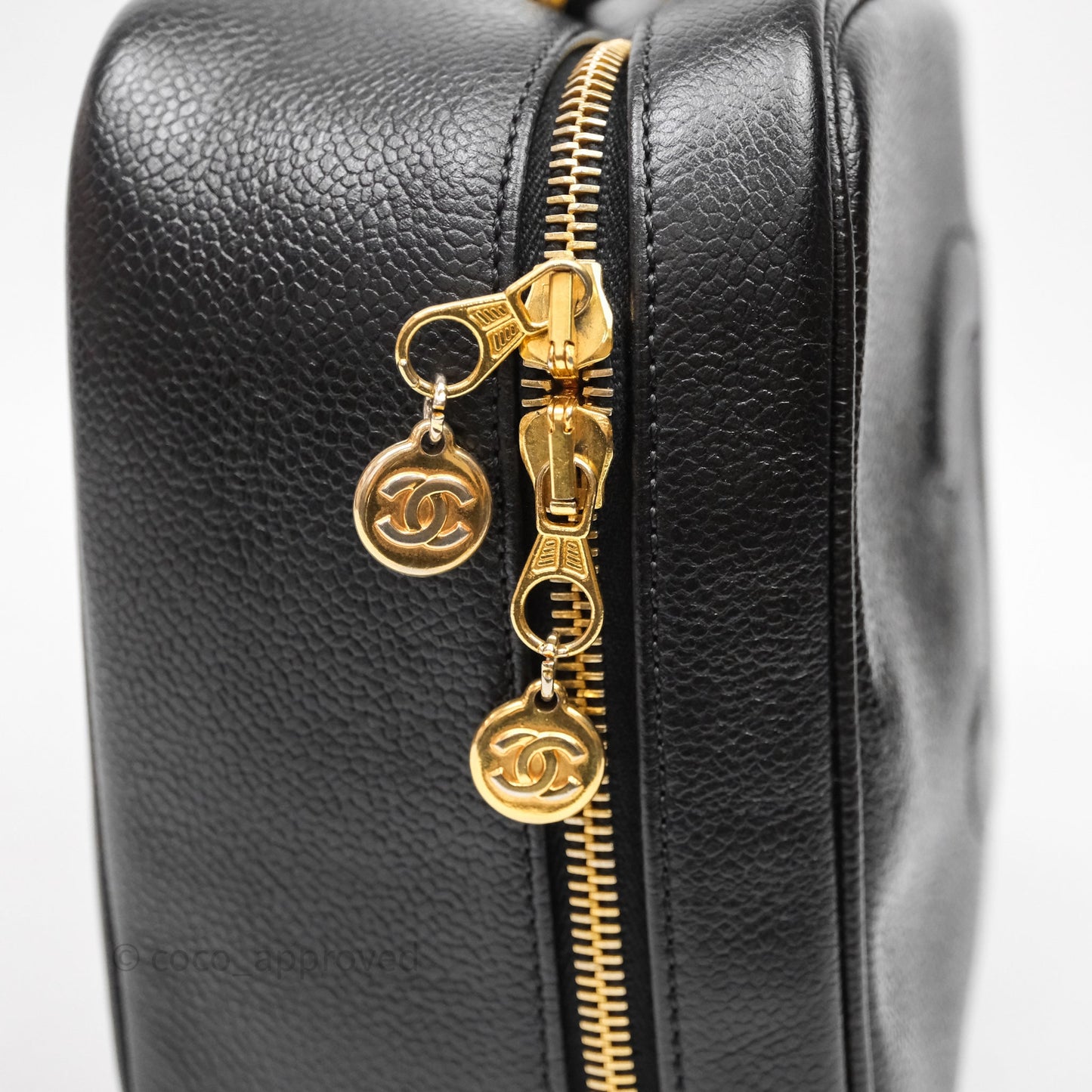 Chanel Vintage Timeless Vanity Case Caviar 24K Gold Hardware